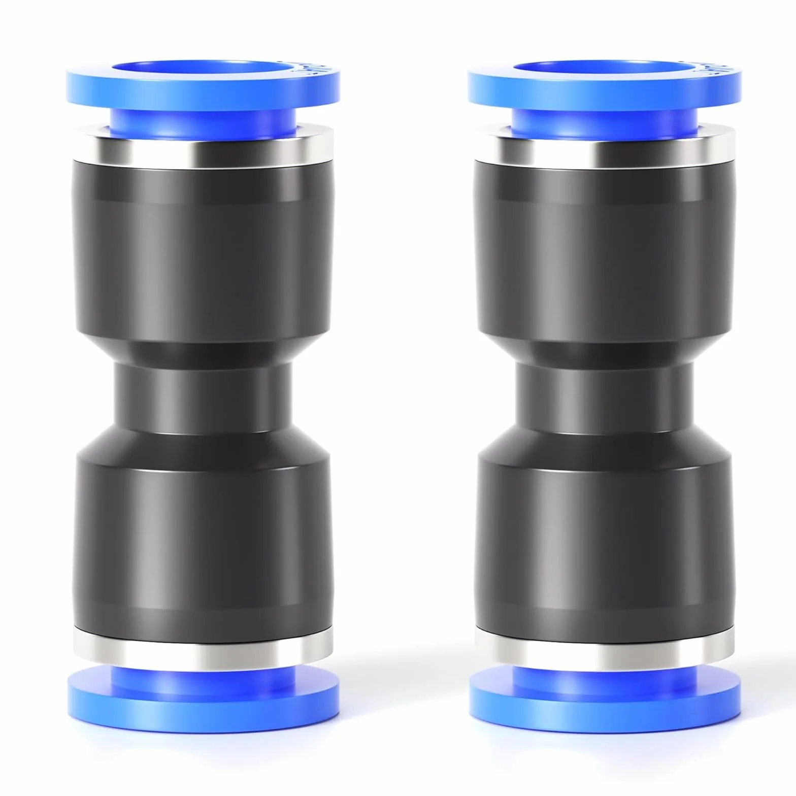 Tailonz Pneumatic Niebieskie proste 2 sposoby - 12 mm rurka OD wciskana do podłączenia rurkowe szybkie okucia blokada push PU-12 (opakowanie 2)