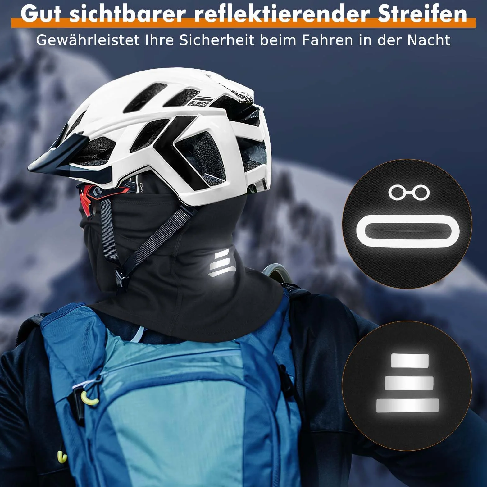 Toptrek Balaclava zimowa, zimna i wiatroszczelna maska na twarz, narciarska, na rower, snowboard, motocykl, oddychająca maska na twarz dla mężczyzn i kobiet, czarny, 55-60