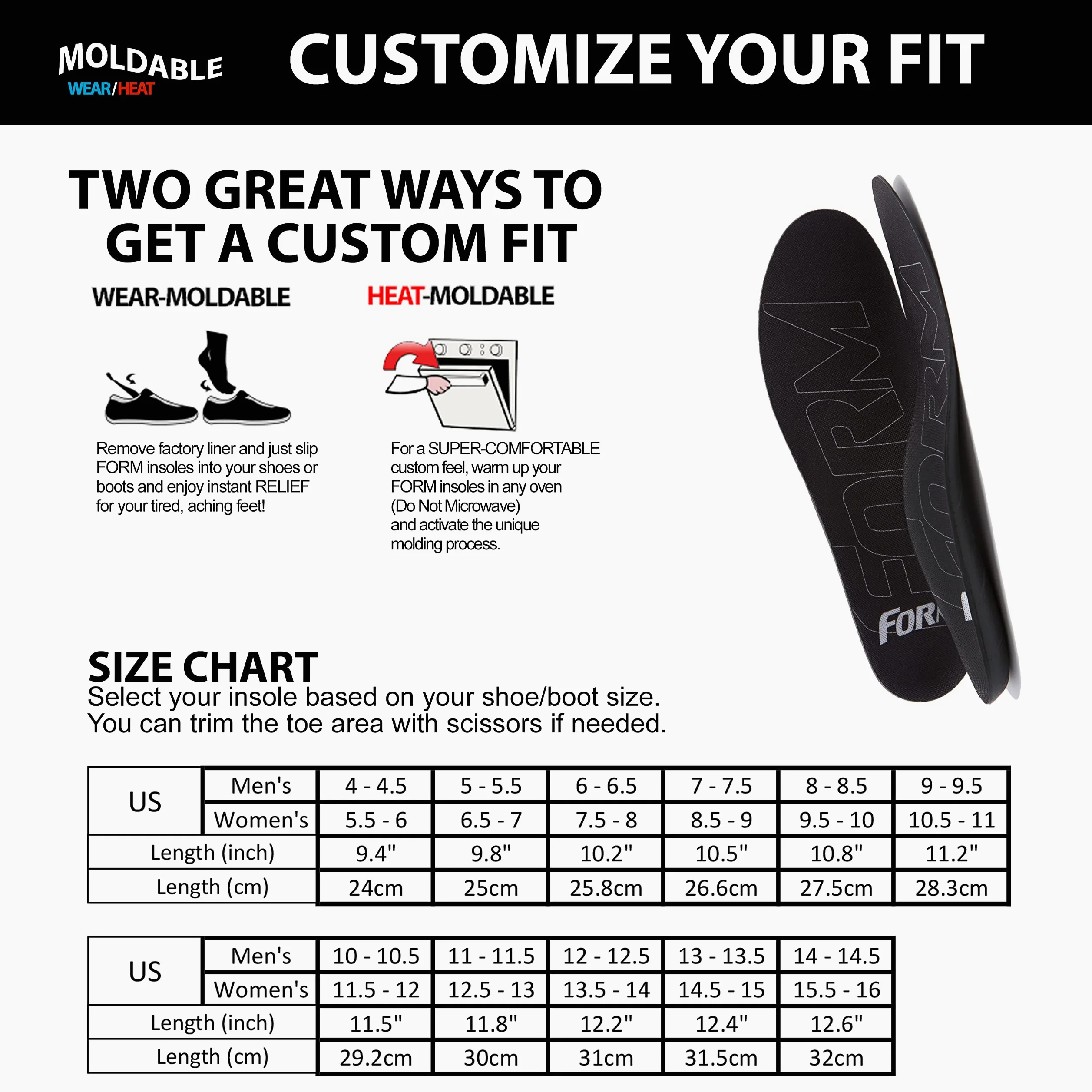 FORM Premium Insoles Ultra-Thin | Black
