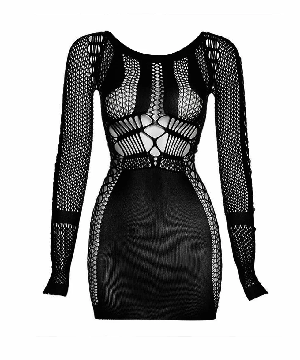Buitifo Damska seksowna bielizna sukienka jednoczęściowa Babydoll Fishnet bielizna nocna