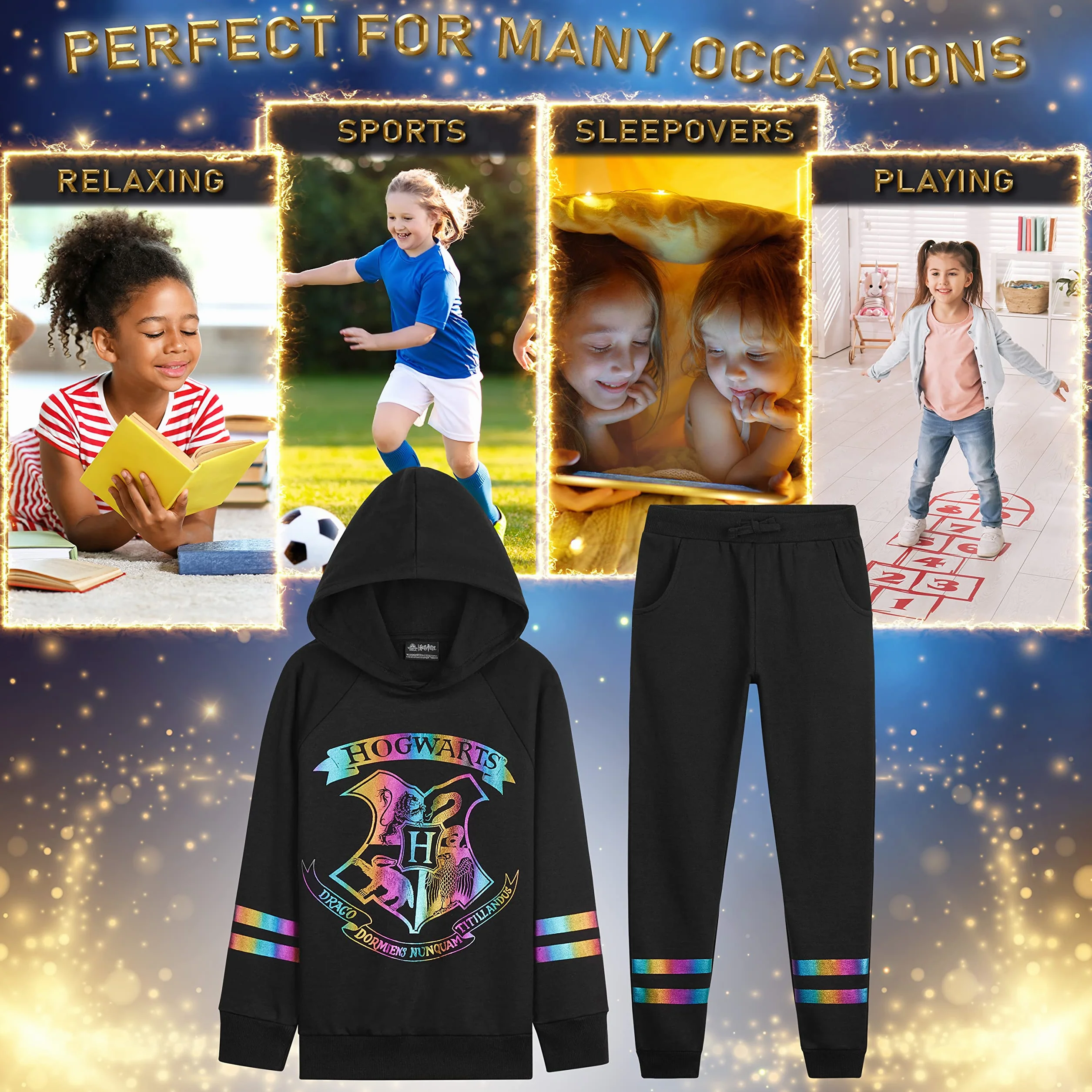 Dziewczęcy dres, bluza z kapturem i dziewczęce spodnie dresowe Harry Potter