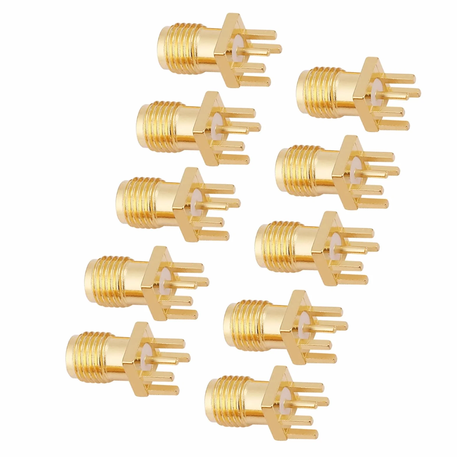 10 sztuk mosiężne pozłacane gniazdo SMA gniazdo gniazdo jack końcówka Launch50 omów złącze wtykowe HF PCB klips montaż krawędzi adapter