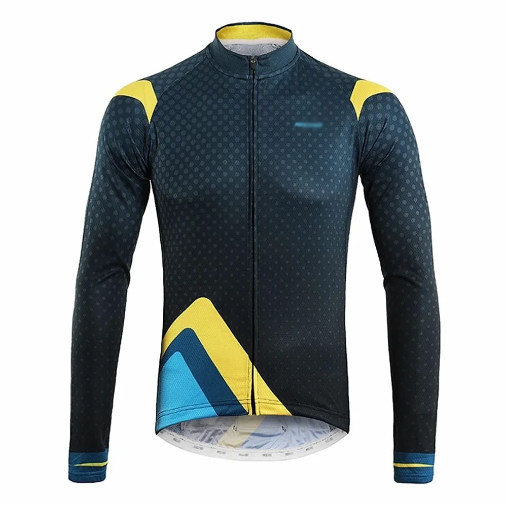 Męska odzież kolarska Kurtka jazda na rowerze męska z długim rękawem Oddychająca Szybkie Suche Outdoor Sports Wear Nadaje się na wiosnę lub jesieni Męskie koszulki kolarskie(B,M)