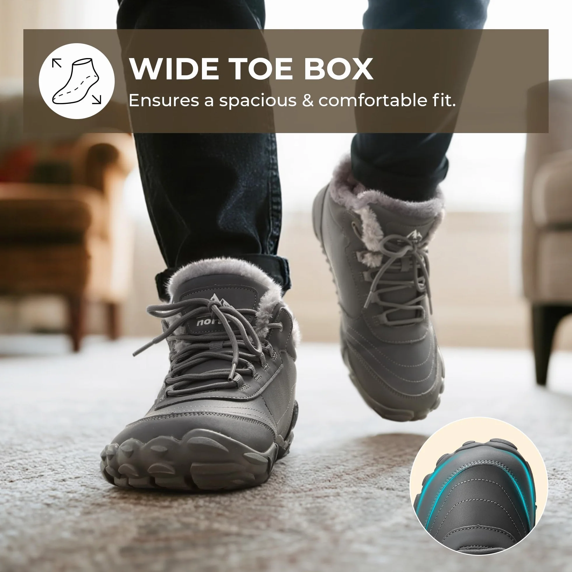 NORTIV 8 Męskie śniegowce, izolowane, wodoodporne buty outdoorowe