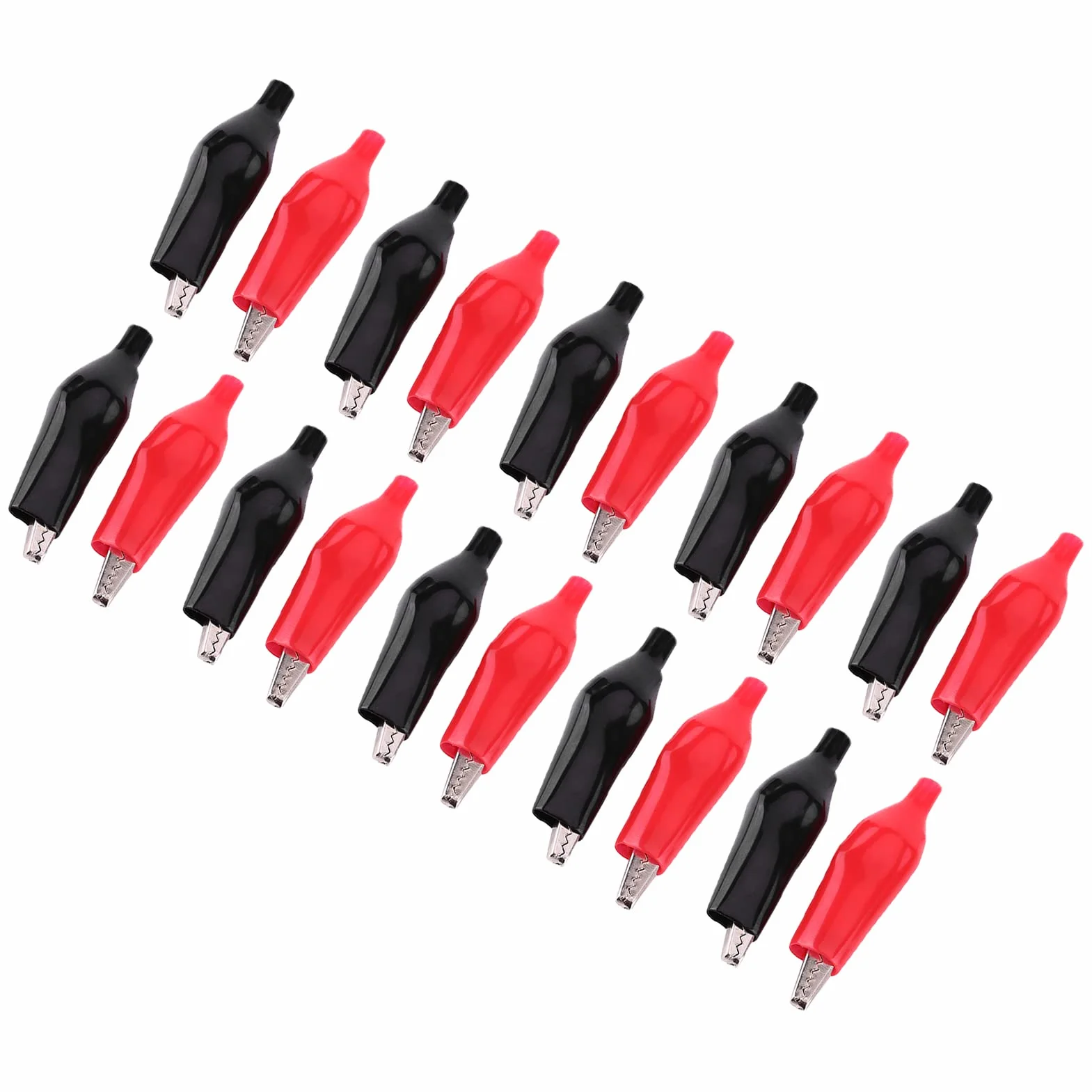 20 Sztuk 28MM Metalowy Zacisk Krokodylkowy Zacisk Elektryczny do Testowania Sondy Miernik BlackRed Zacisk Krokodylkowy Zestaw Audio