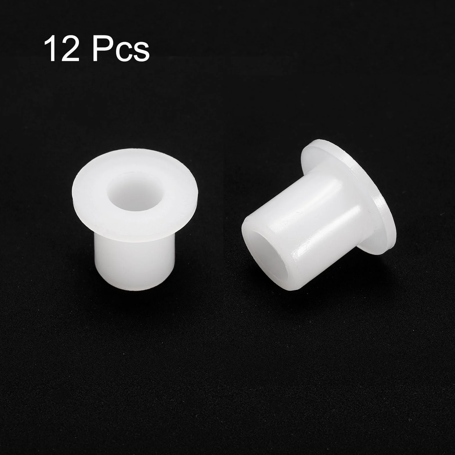 QUARKZMAN 12 szt. tuleje kołnierzowe tworzywo sztuczne łożysko ślizgowe ID 10,7 mm x OD 16 mm x długość 20 mm tuleje nylonowe, białe
