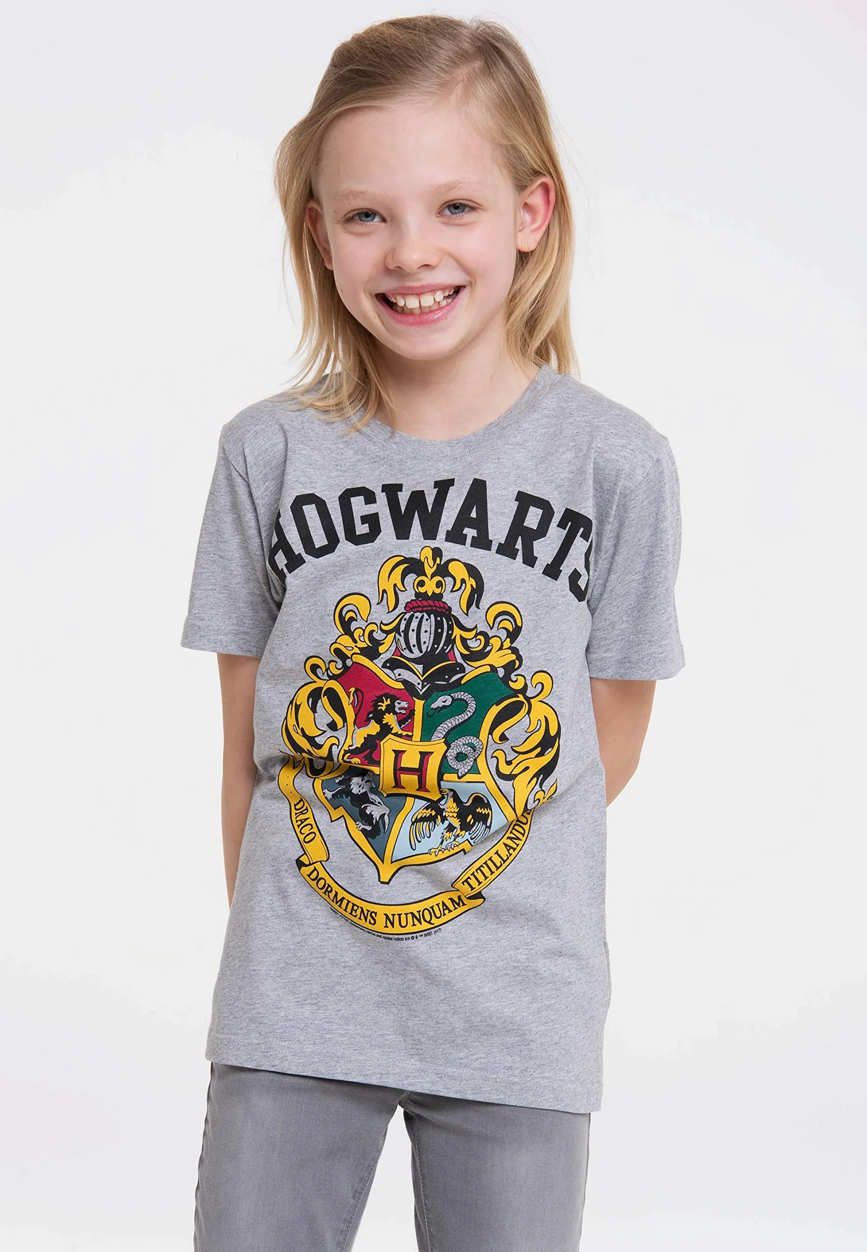 Logoshirt® Harry Potter I Hogwarts I Logo I Koszulka organiczna I Z nadrukiem I Dziecięca I Dziewczęca i chłopięca I Licencjonowany oryginalny design