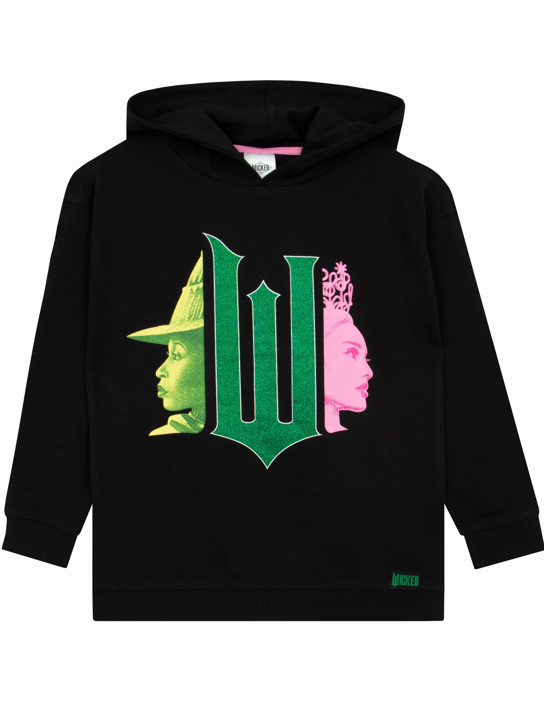 WICKED Bluza Z Kapturem Dla Dziewcząt Elphaba I Glinda Z Brokatem