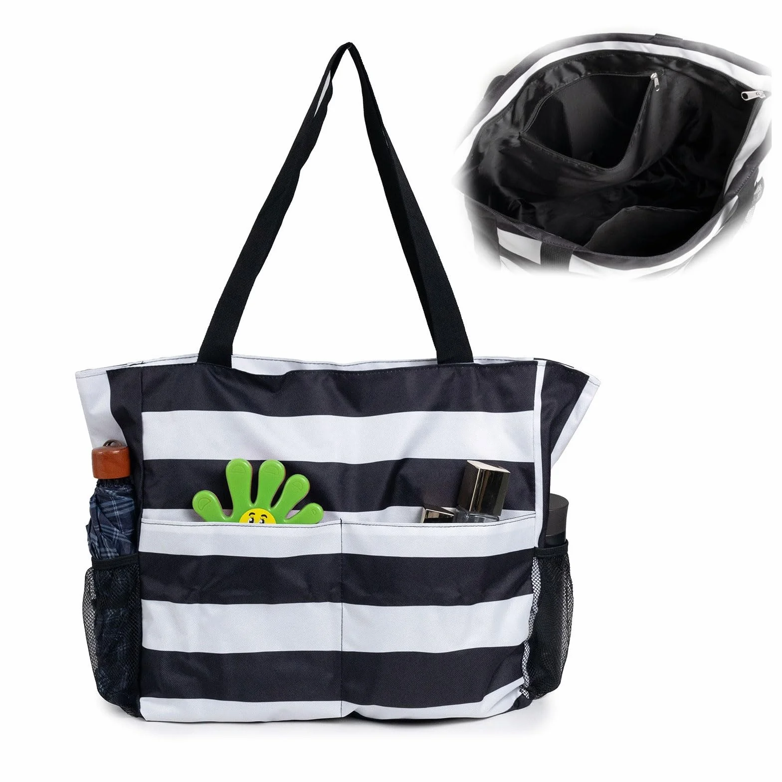 Damska torba plażowa wodoodporna 43x38x15 cm z zamkiem błyskawicznym wieloma kieszeniami