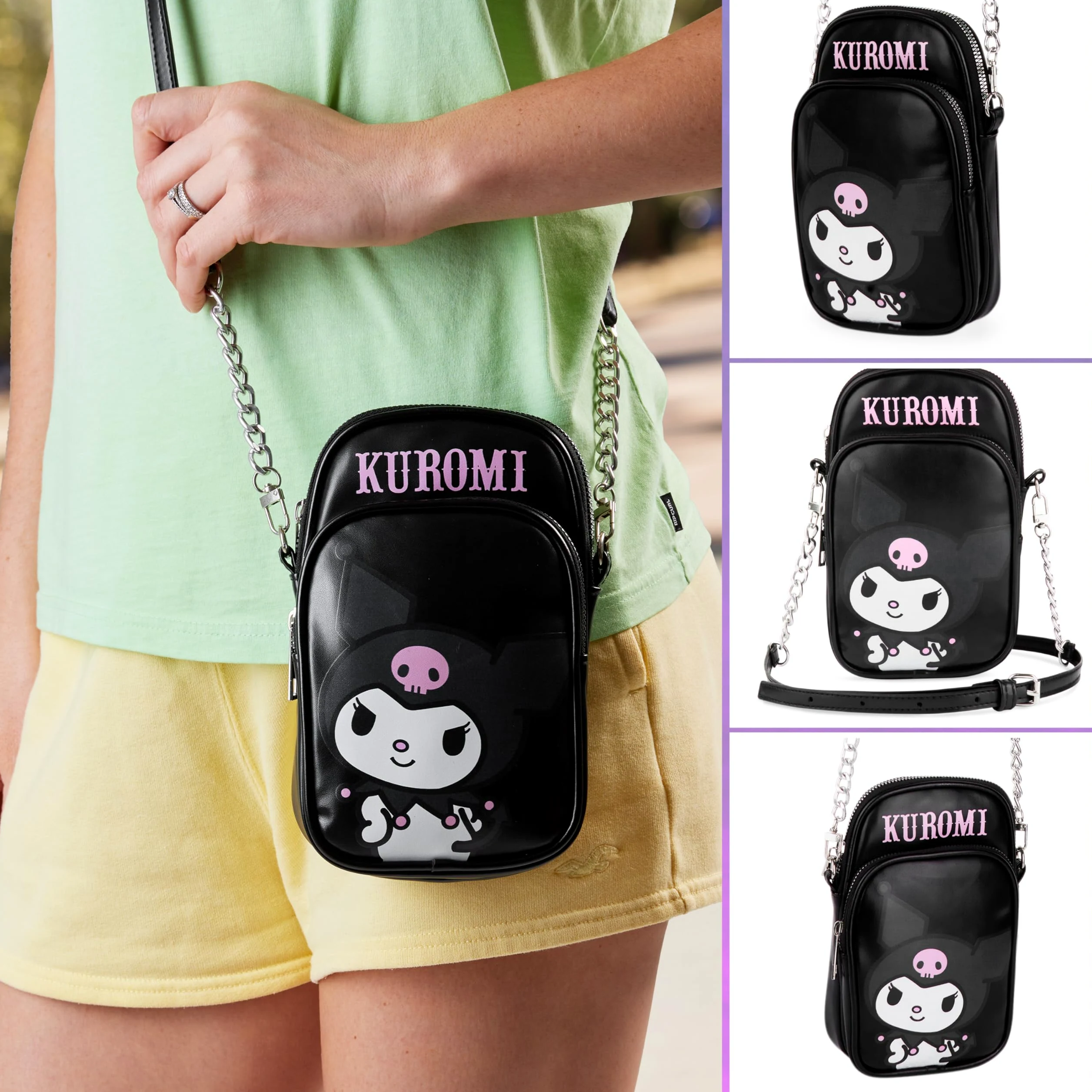 Get Trend Hello Kitty Sanrio Kuromi Torebka na ramię dla dziewczynek, saszetka na telefon, niezbędne akcesoria podróżne Kawaii, prezenty z motywem anime