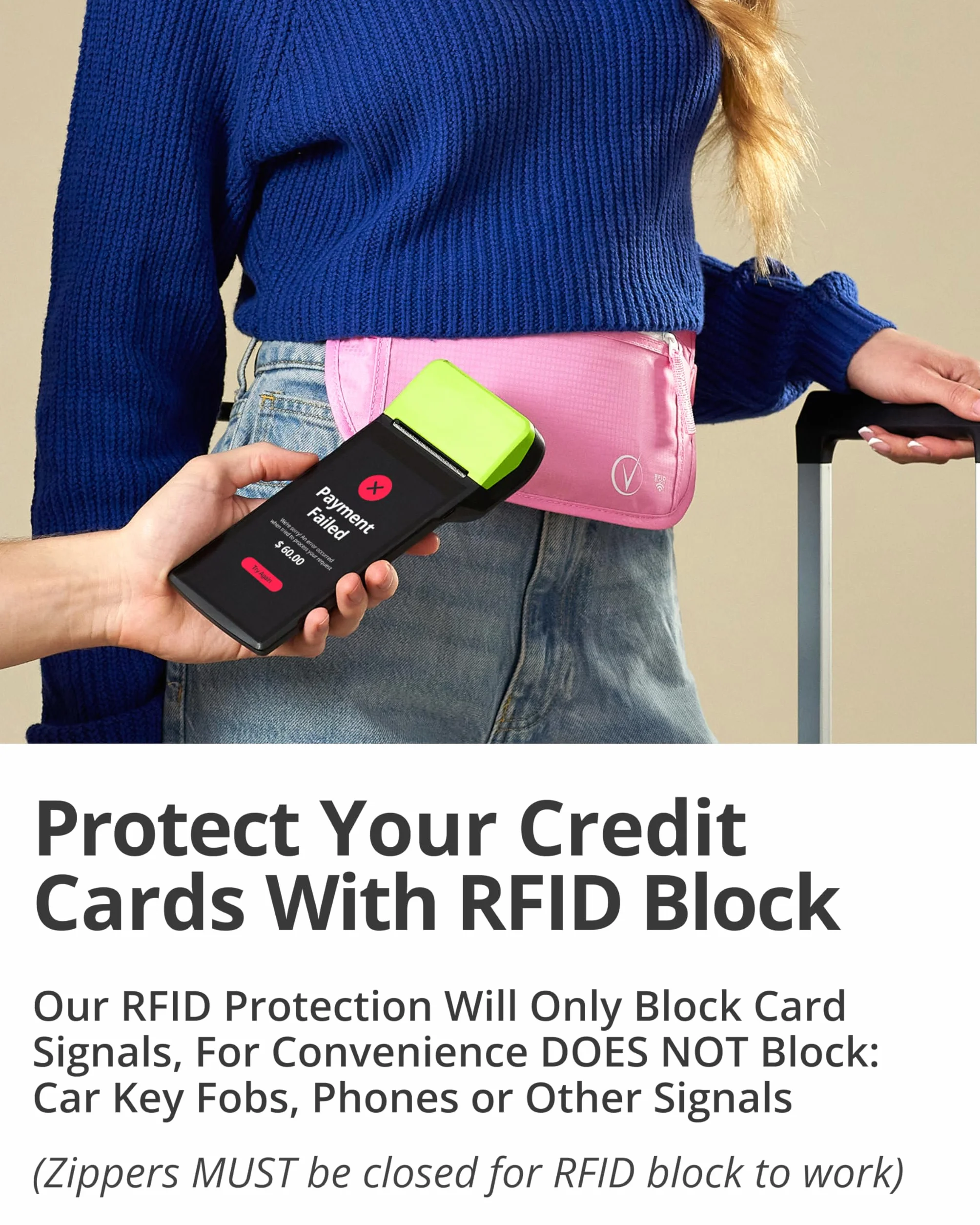 Saszetka bezpieczeństwa RFID Pas na pieniądze podróżna ukryta torba pod ubraniem