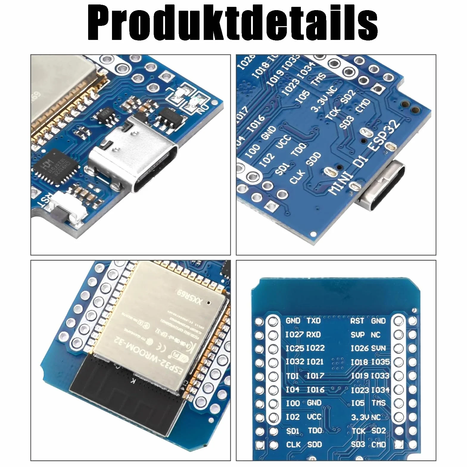 ESP32 Mini Development Board typ C interfejs NodeMCU WiFi Bluetooth deska rozwojowa CH9102F do Arduino IDE