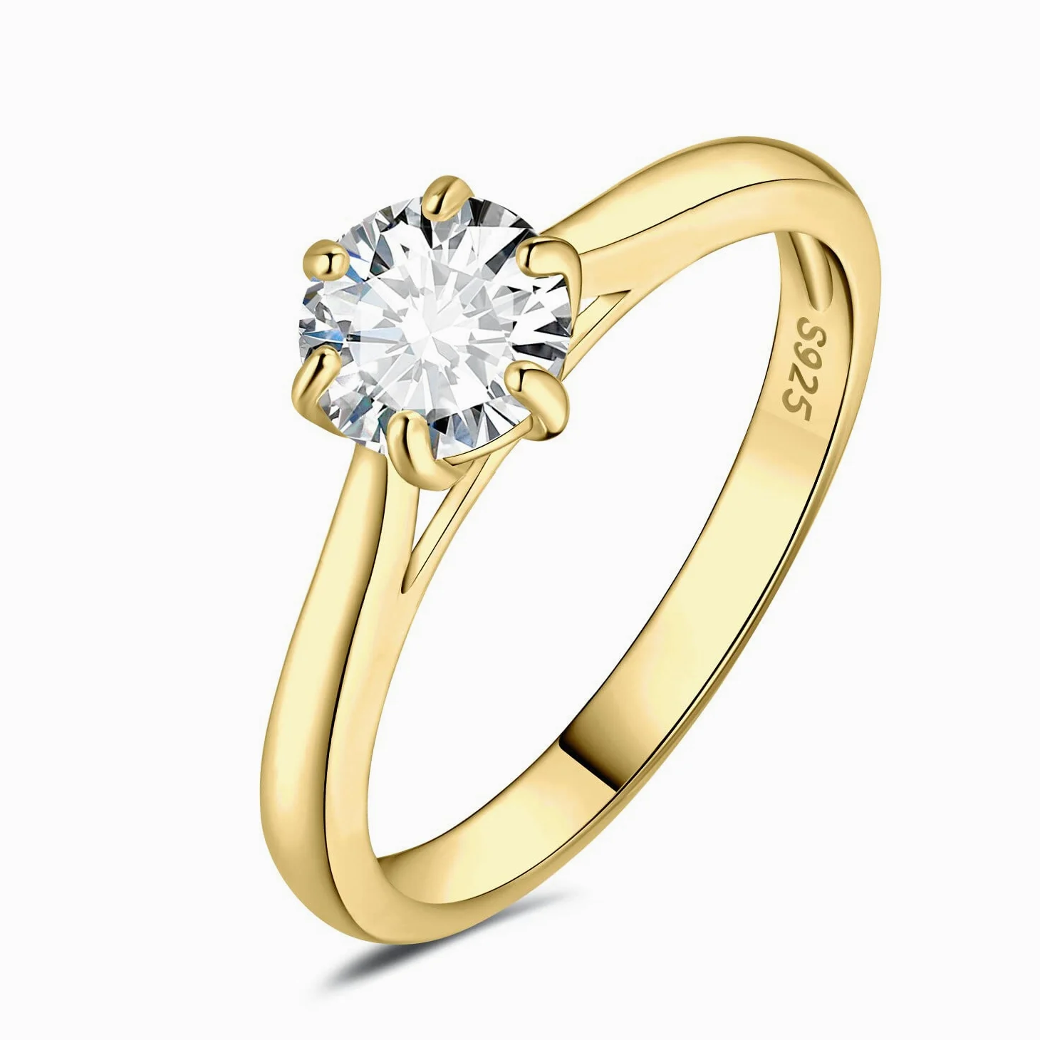 JewelryPalace 0,5ct 1ct 1.5ct Okrągły Moissanite Solitaire Pierścionek zaręczynowy Damski pierścionek zaręczynowy Srebro 925 Obrączki Różowe złoto Złoto