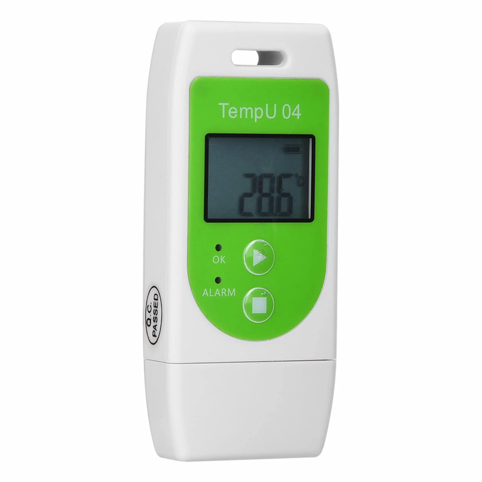 Rejestrator Temperatury, Cyfrowy Rejestrator Danych Temperatury USB z Raportami PDF i CSV Wielokrotnego Użytku Rejestrator Temperatury 32000 Punktów, Wyświetlacz LCD o Wysokiej