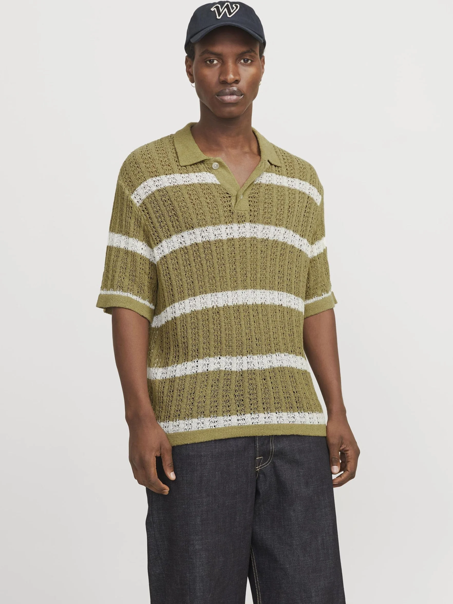 JACK & JONES Męska koszulka polo w paski, cedr, S