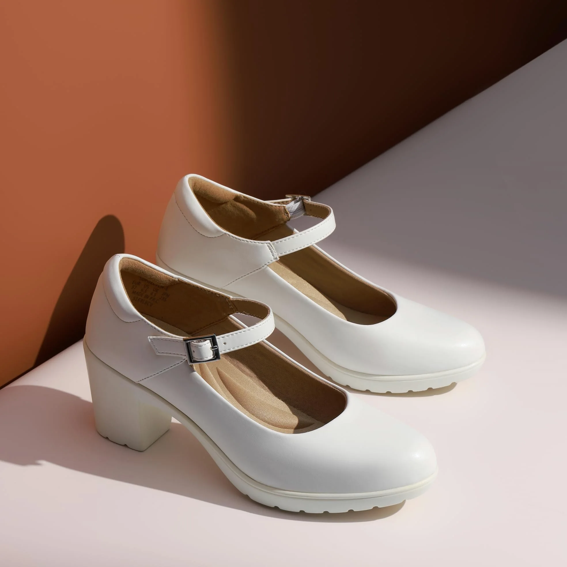 DREAM PAIRS Damskie grube niskie obcasy Mary Janes pasek na kostkę zamknięte palce buty sądowe damskie wygodne czółenka robocze wygodne okrągłe palce sukienka buty ślubne
