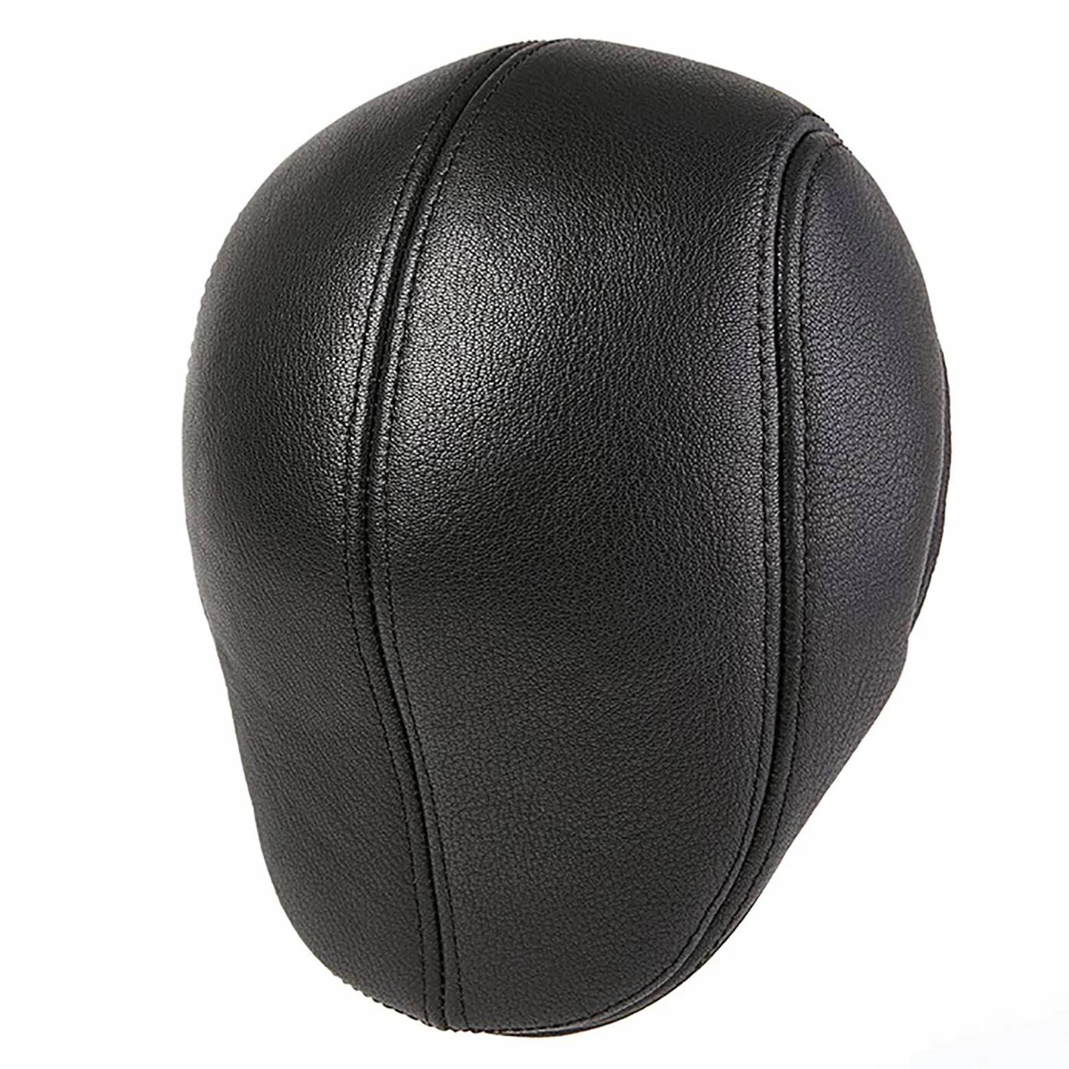 Czapki zimowe, męska skórzana czapka beret vintage czapka golfowa czapka płaska czapka gazeciarza jesień zima(Black-55-56cm)