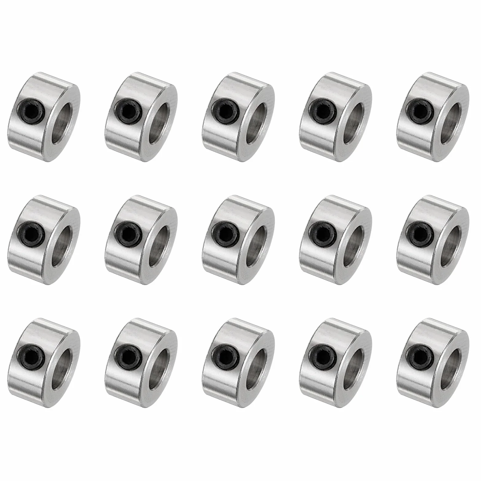 QUARKZMAN 15 sztuk 5,05 mm obroże śrubowe, średnica zewnętrzna 10 mm, grubość 5 mm, kołnierz ograniczający wiertło, kołnierze głębokości do wierteł ze stali węglowej