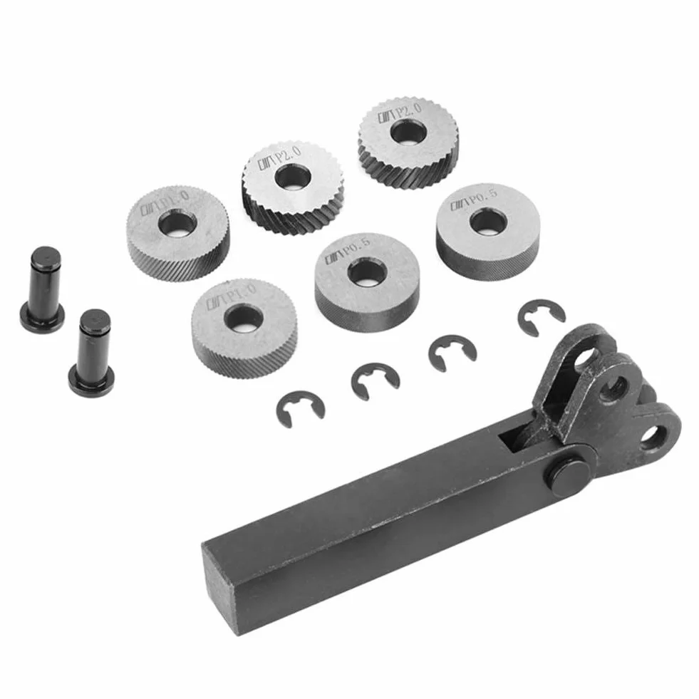 Rändelwerkzeug Stahl 7 Sztuk 0,5/1/2mm Diagonalne Dual Linear Do Obrabiarek Z Wzorami Powierzchniowymi
