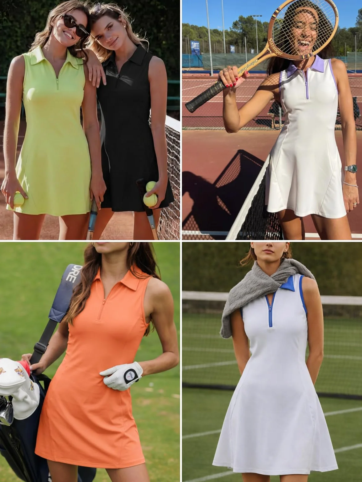 Damska sukienka tenisowa bez rękawów, sukienka golfowa ze spodniami pod spodem, sukienka polo, sukienka sportowa na lato, sukienka rekreacyjna z kieszeniami, do gry w tenisa, golfa i na co