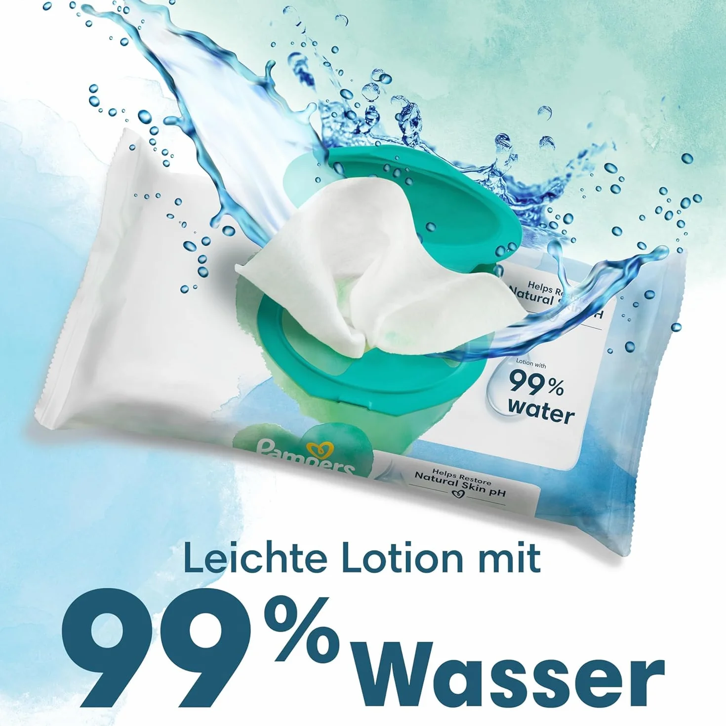 Pampers 81691055 Aqua Pure Baby chusteczki nawilżane, białe