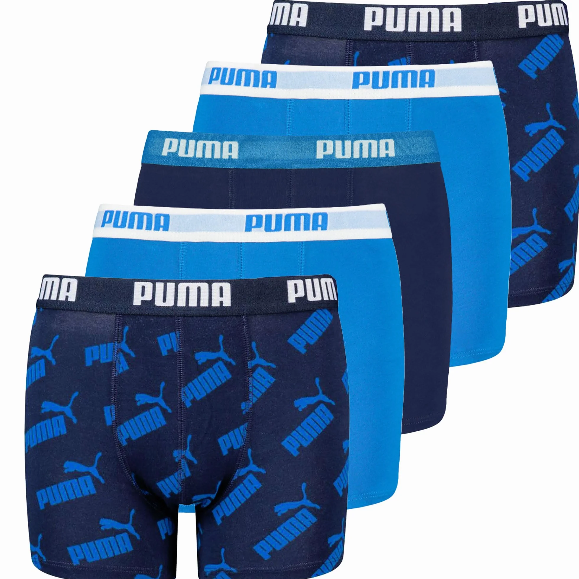 PUMA Bokserki chłopięce (5 sztuk), Niebieski Combo, 146-152