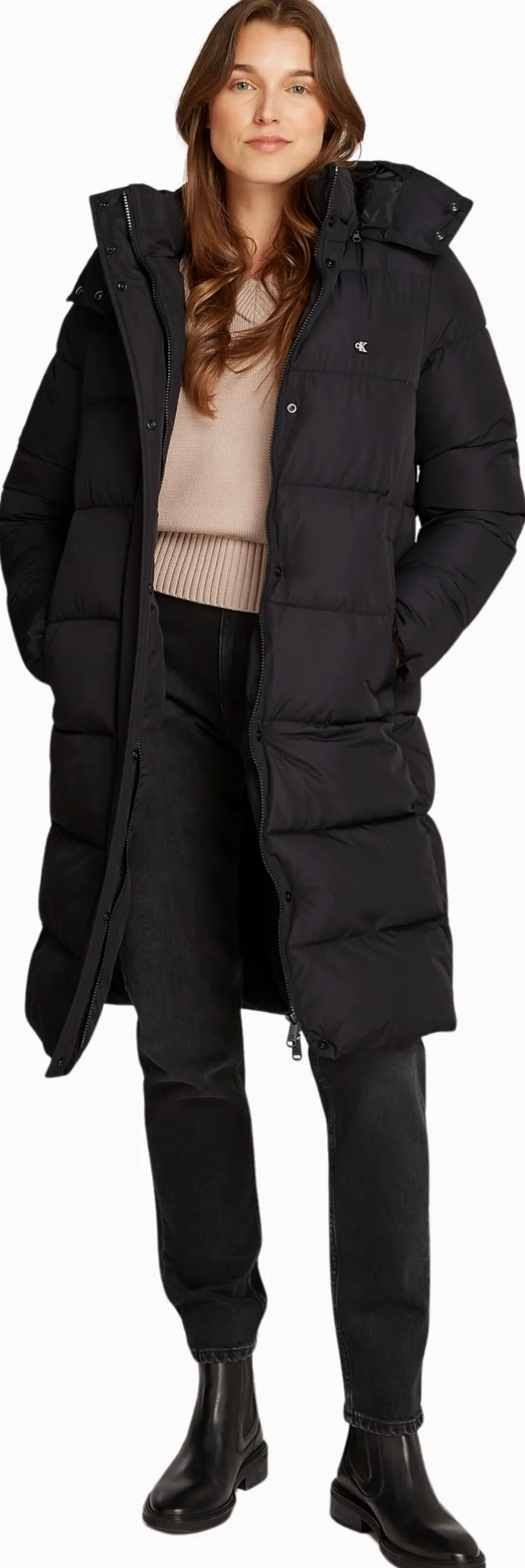 Calvin Klein Kurtka puchowa Kobiety Monologo Non Down Long Puffer J20j224104