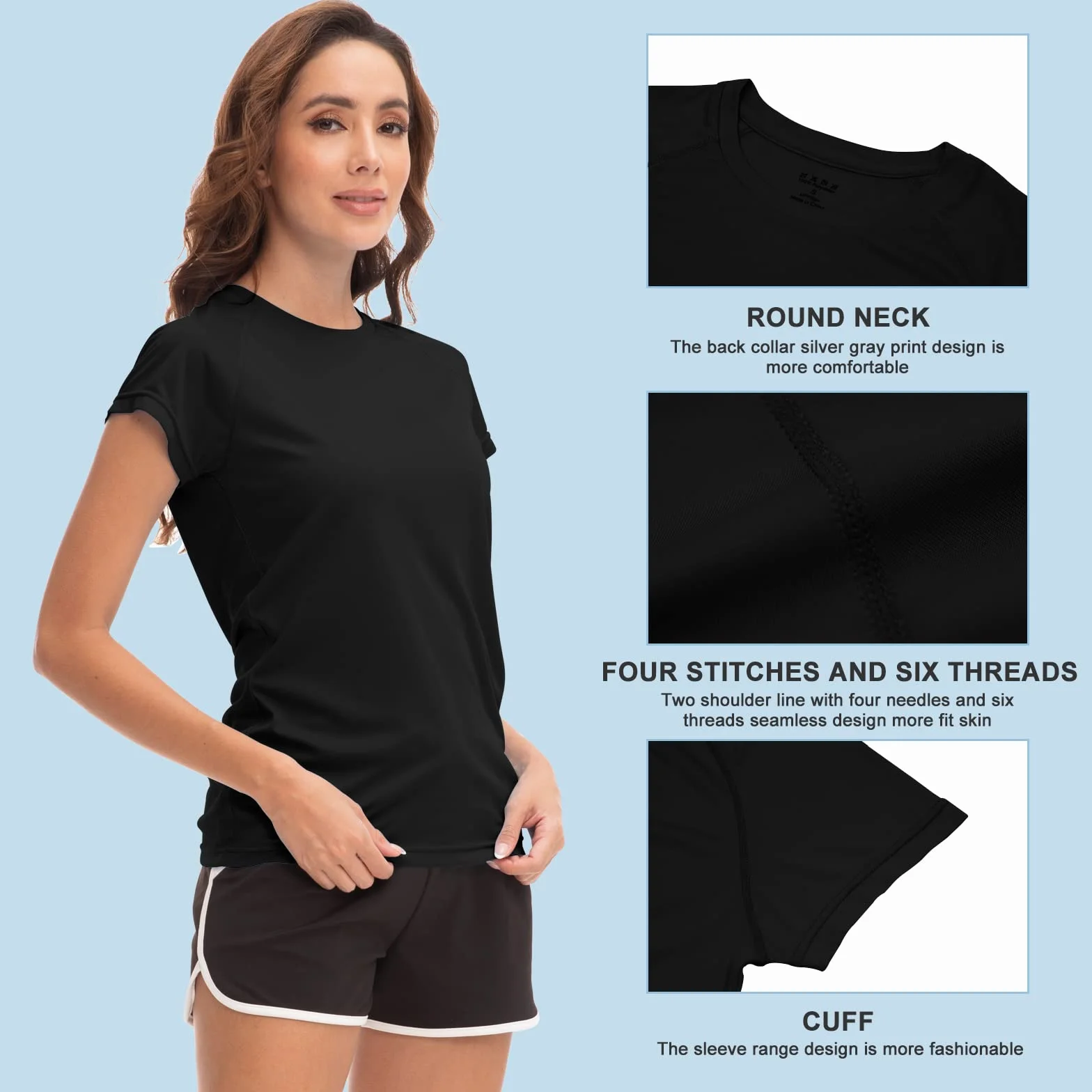 MEETWEE Damska koszulka surfingowa Rash Guard UV do pływania, tankini UPF 50+, krótki rękaw, moda kąpielowa, koszulka kąpielowa