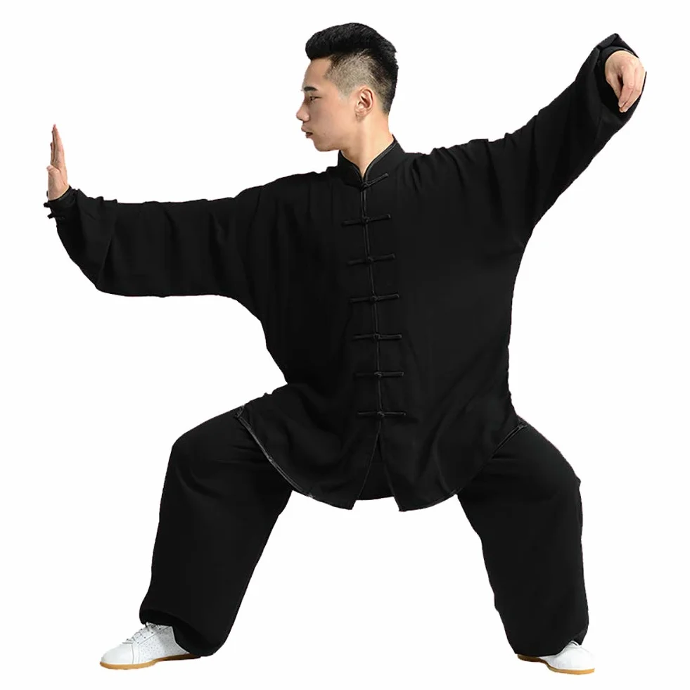 Klamra Strój Tai Chi Kung Fu i Qi Gong Unisex Chiński Styl Kostium Wiosna Jesień Zima Topy Spodnie