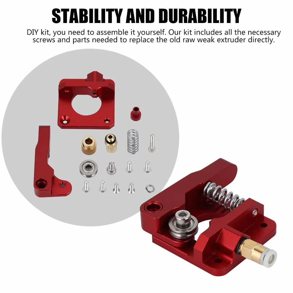 Wytłaczarka do drukarki 3D, wytłaczarka CR-10, ulepszony, całkowicie metalowy napęd podajnika ekstrudera MK-8, aluminiowy 1,75 mm dla Creality Ender 3, CR-10, CR-10S, CR-10 S4, CR-10 S5