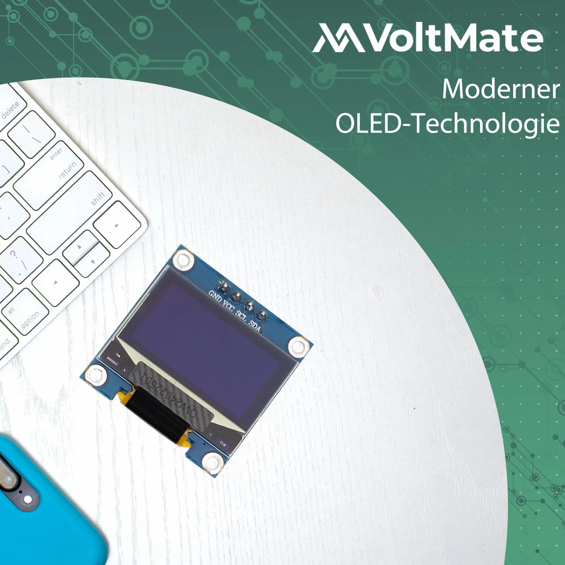VoltMate 3 x wyświetlacz OLED z interfejsem I2C, chip SSH1106, rozdzielczość 128 x 64 pikseli, obsługuje białe znaki, kompatybilny z Arduino i Raspberry Pi
