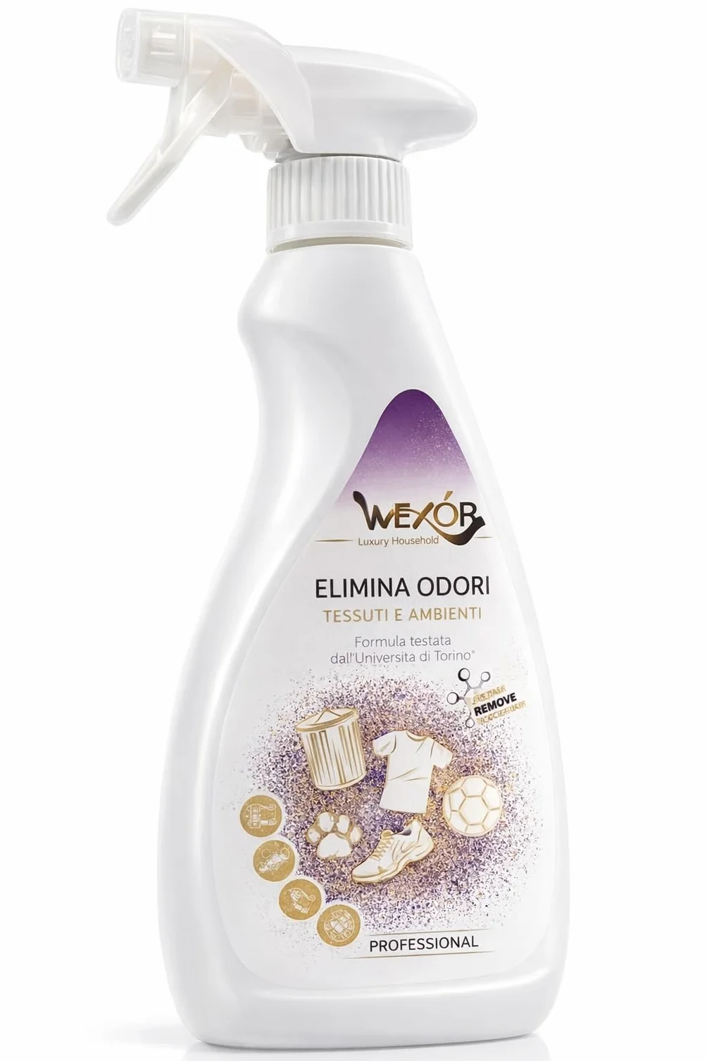 HOME PRO Spray eliminuje zapachy 500 ml - Spray bez gazu do tekstyliów i środowisk z technologią ODOR REMOVER - neutralizuje zapachy w szafce na buty, łóżku, torbach sportowych i nie tylko