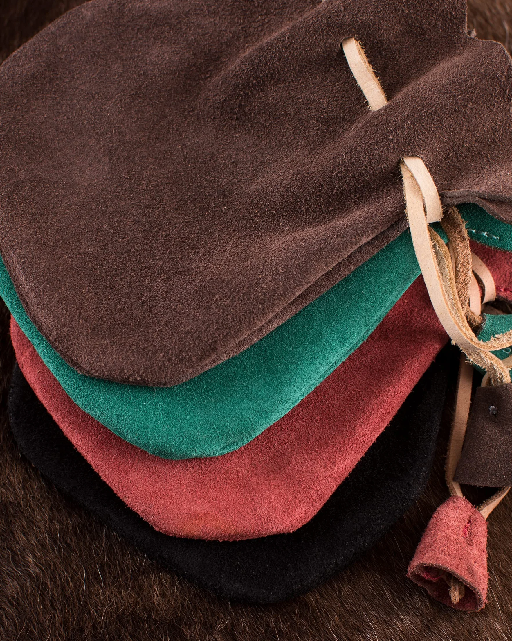Battle-Merchant Skórzana sakiewka portfel portmonetka z zamszu | Wikingowie średniowiecze LARP, ciemnobrązowy, S, portmonetka