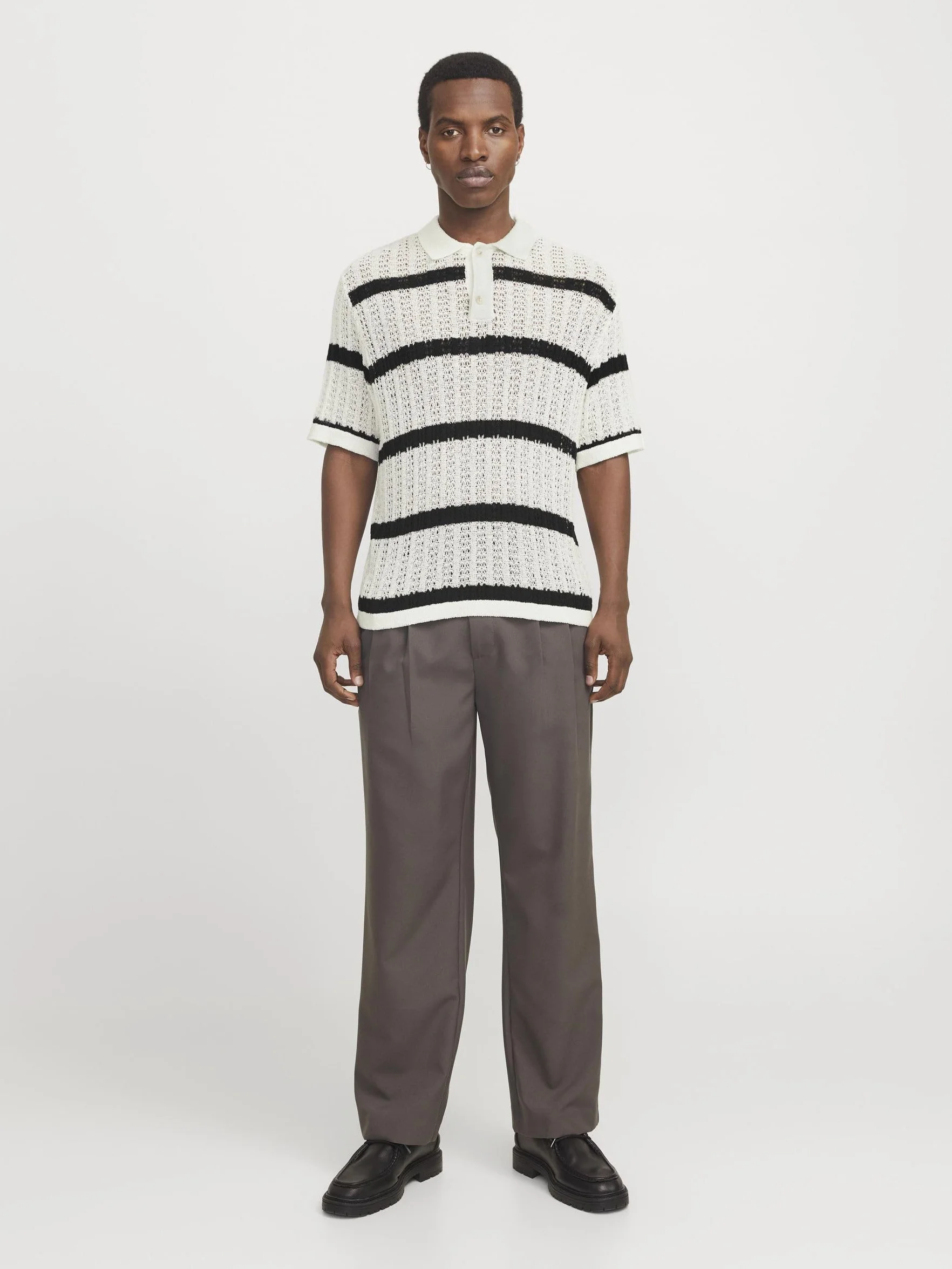 JACK & JONES Męska koszulka polo w paski, cedr, S