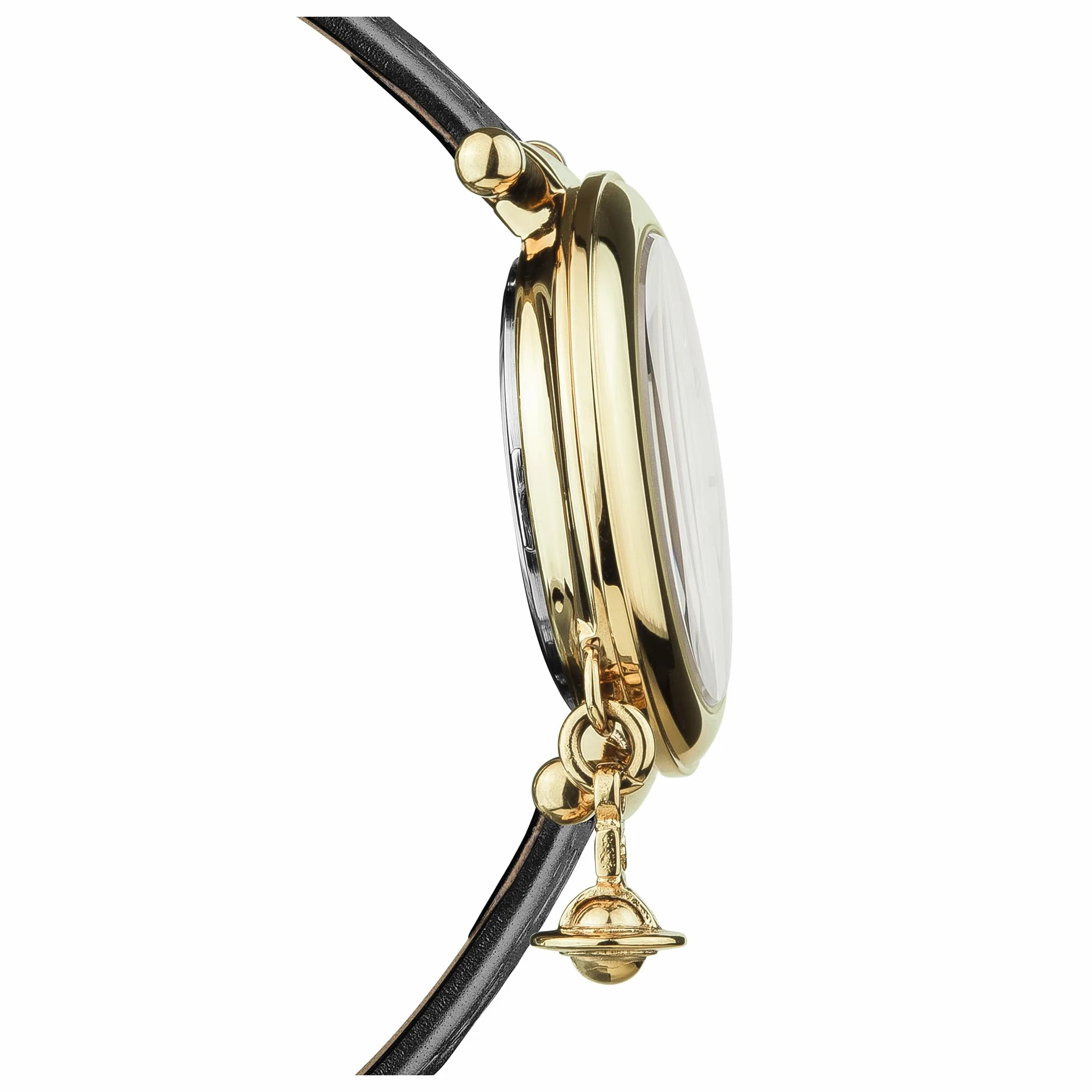 Vivienne Westwood Damski zegarek Orb II czarny skórzany pasek