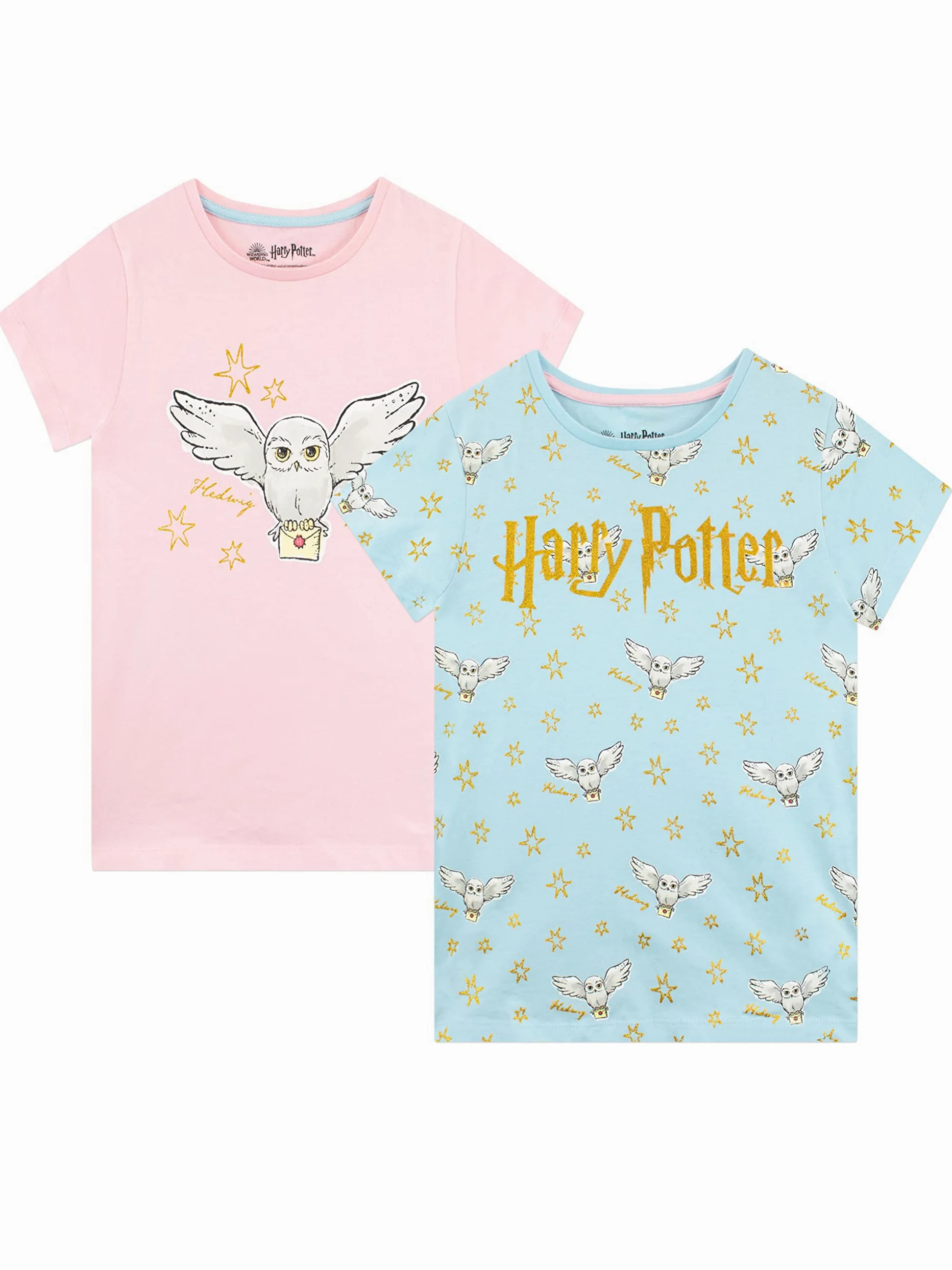 Harry Potter Koszulka dla Dziewczyn Hedwig 2 szt. Top z Krótkim Rękawem dla Dzieci Zestaw Dwóch