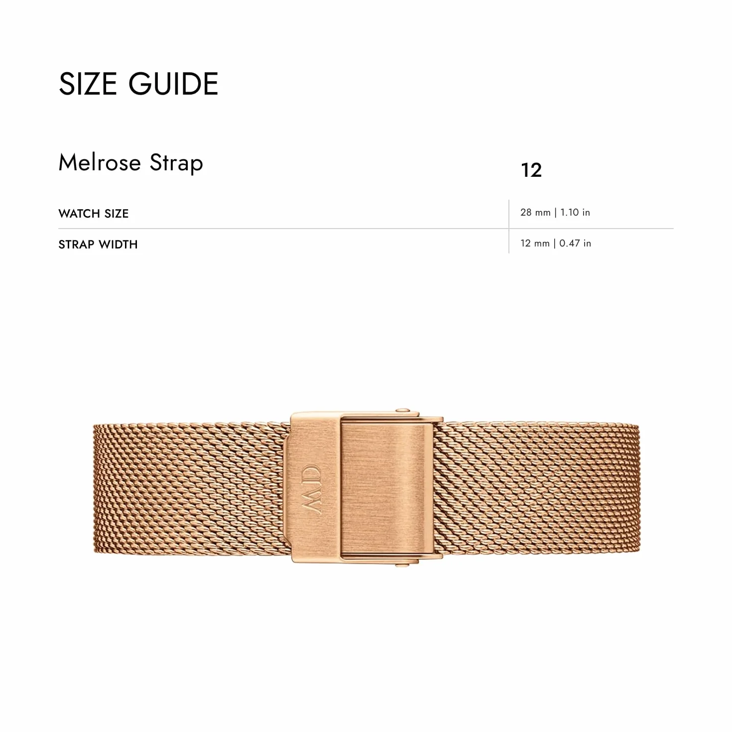 Daniel Wellington Petite Melrose pasek do zegarka 12 mm stal nierdzewna różowe złoto