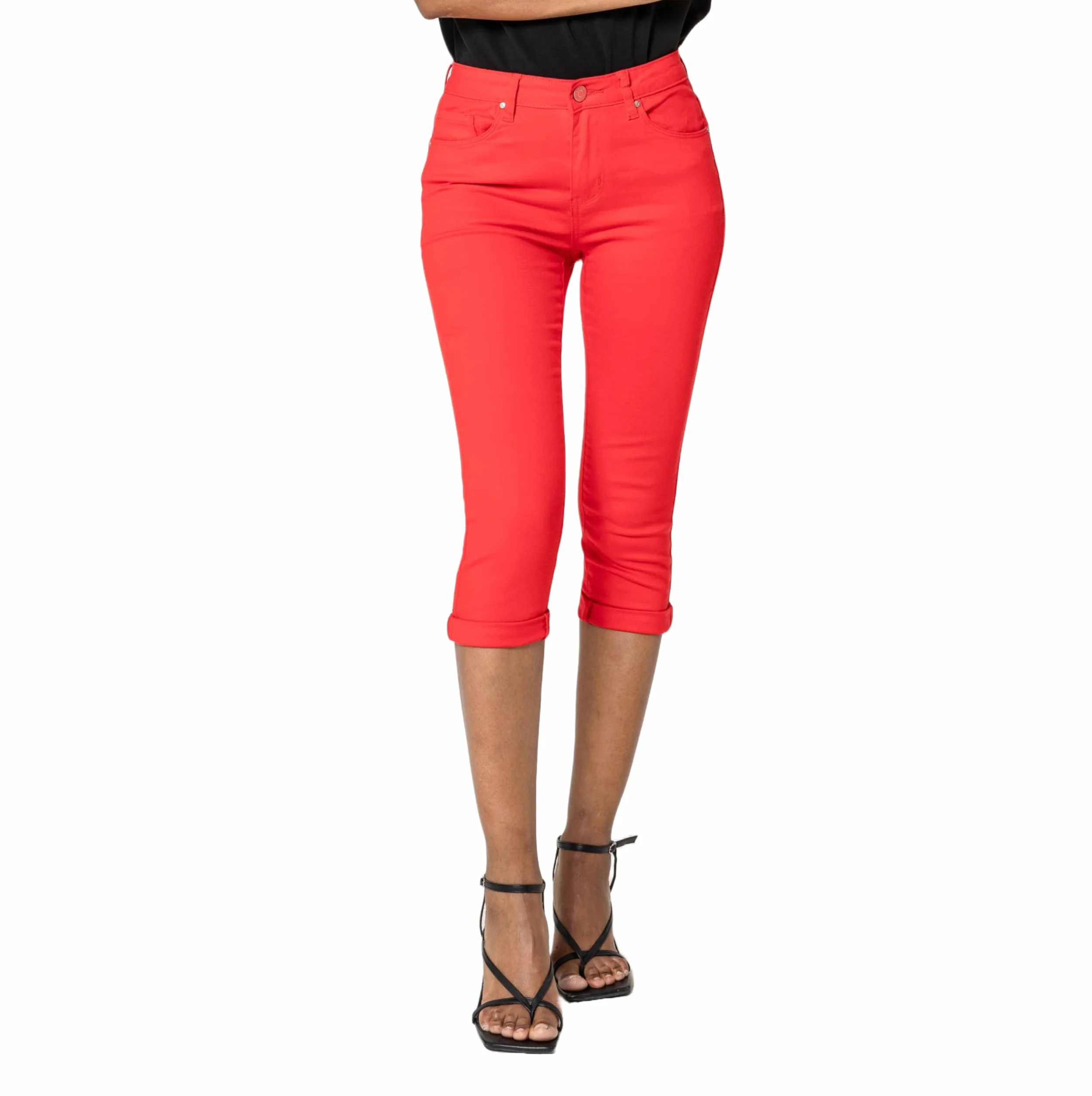 Nina Carter P230 damskie spodnie dżinsowe Capri Skinny Fit High Waist
