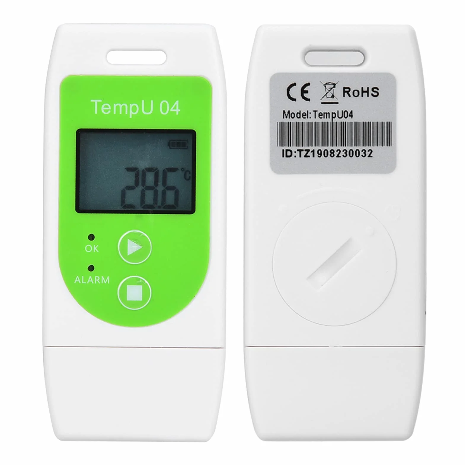 Rejestrator Temperatury, Cyfrowy Rejestrator Danych Temperatury USB z Raportami PDF i CSV Wielokrotnego Użytku Rejestrator Temperatury 32000 Punktów, Wyświetlacz LCD o Wysokiej
