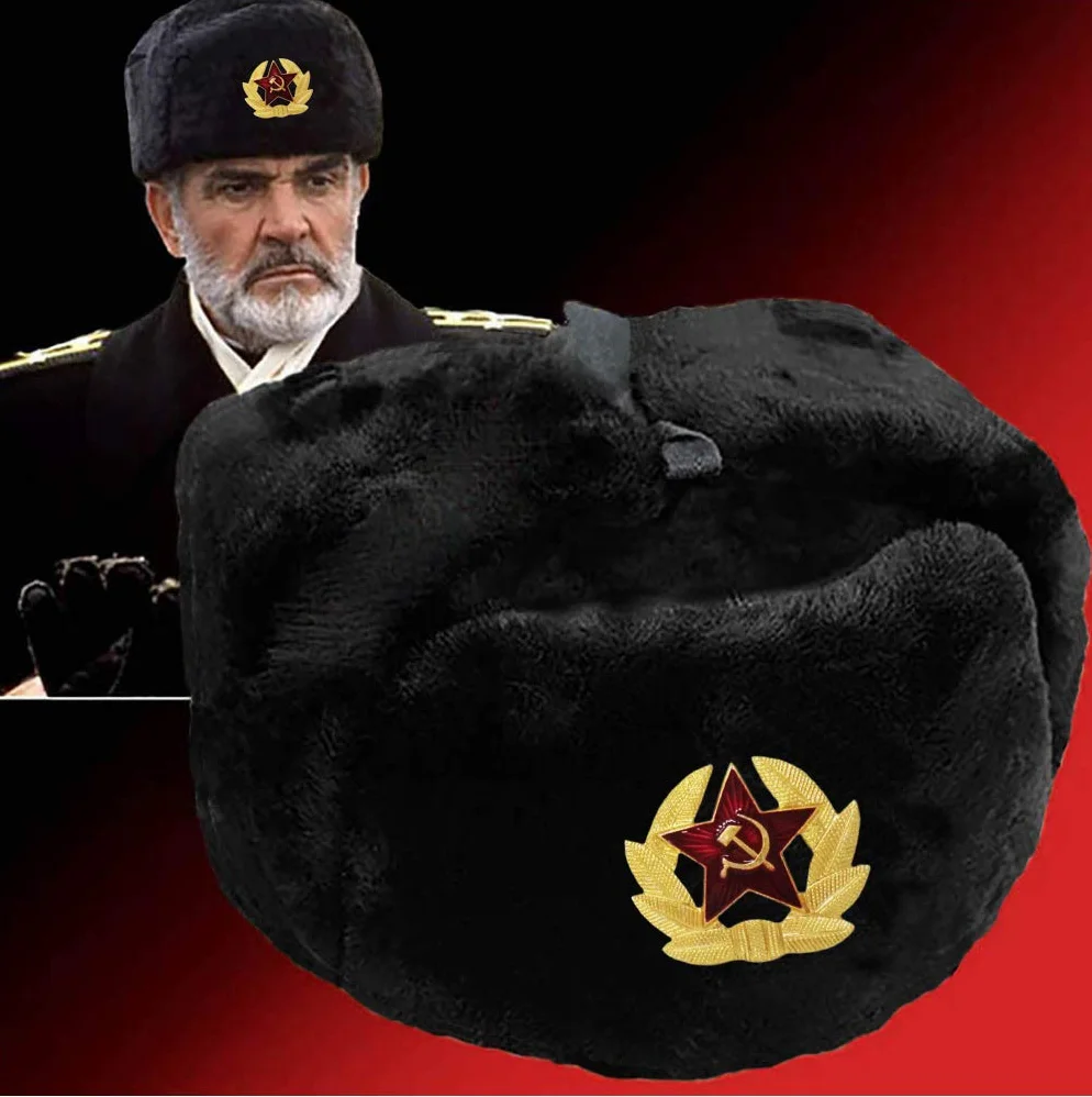 RUSSIAN SKLEP Czarny Colbacco Wełna w Wydziale Armii Rosyjskiej Oryginalny Radziecki Ushanka. (60), Czarny