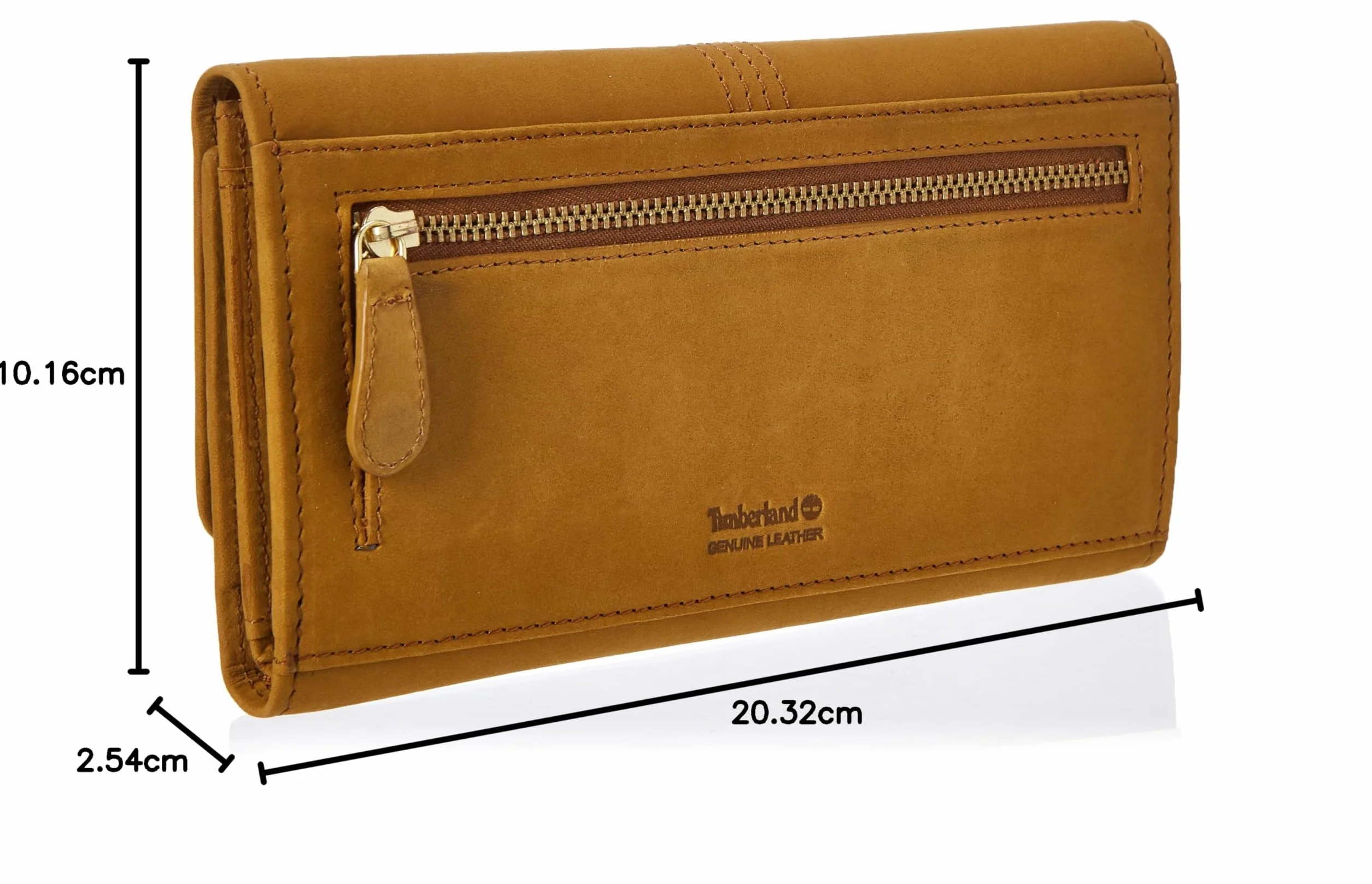 Timberland Damski skórzany portfel RFID Flap Wallet Clutch Pszenica (nubuk)