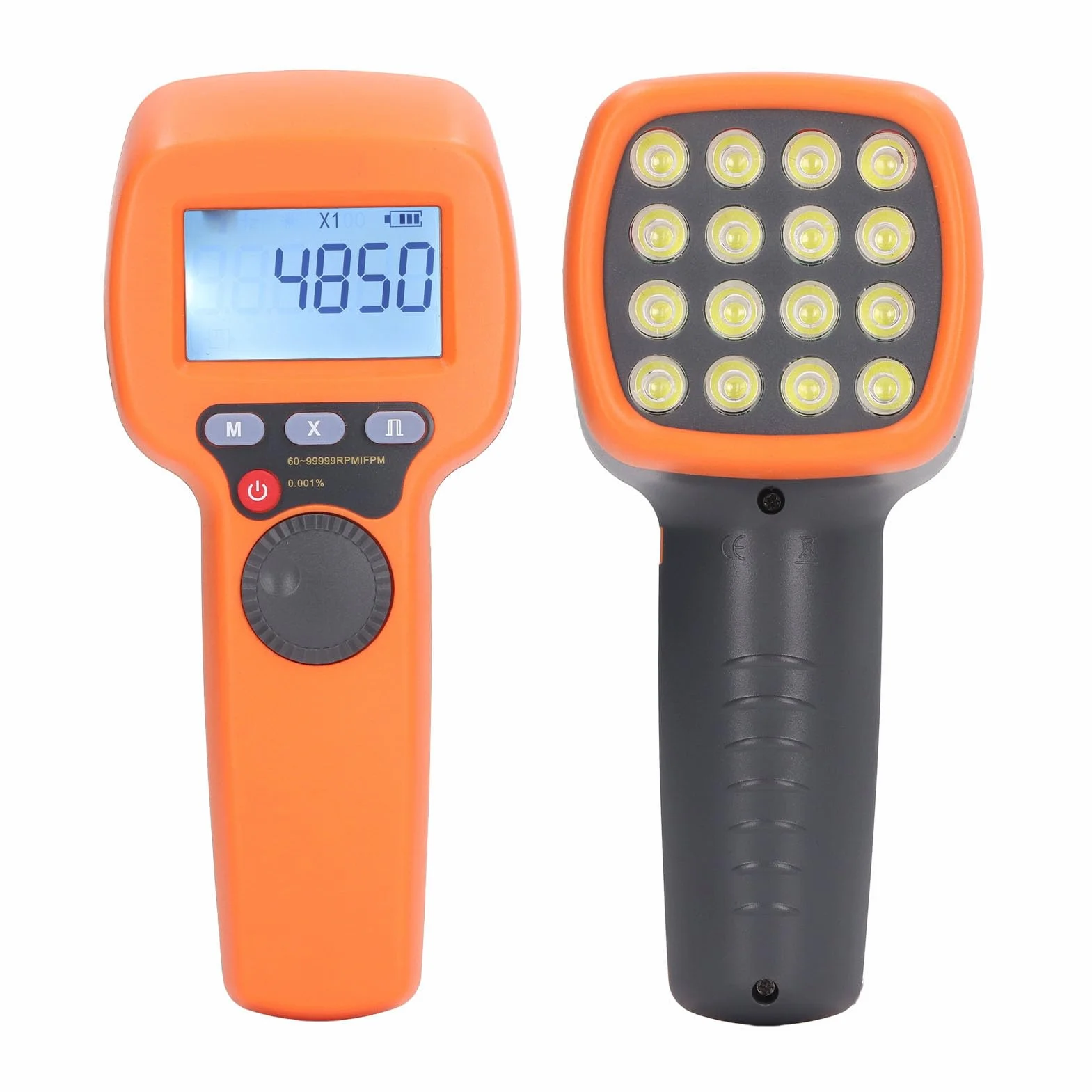 Cyfrowy Ręczny Stroboskop Mierzący 60–99999 Obr./min, Bezdotykowy Obrotomierz Stroboskopowy LED, Wysoka dokładność 0,001% Prędkościomierz Stroboskopowy z ładowalną diodą LED