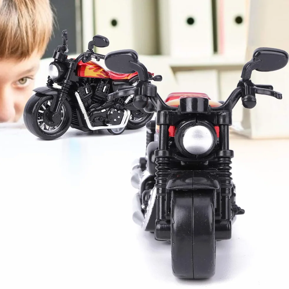 Aluminiowa zabawka motocyklowa Wysoka symulacja Model motocykla Pojazd typu pull-back Zabawka dla dzieci Zestaw prezentowy z zabawkami intelektualnymi (czerwony)