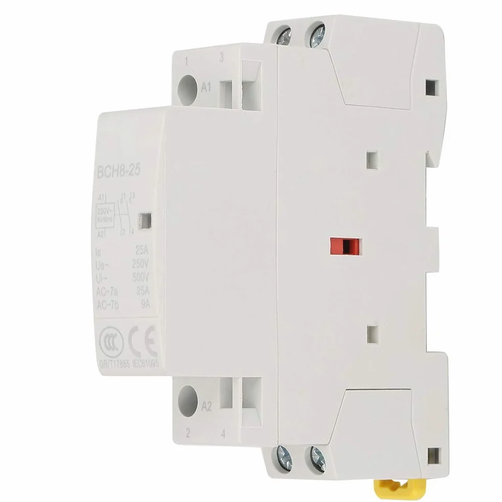 Stycznik AC 2P 25A 220V / 230V, 2NO Stycznik na szynę Din AC 50 / 60HZ 25A 220V / 230V 2P Stycznik AC do użytku domowego