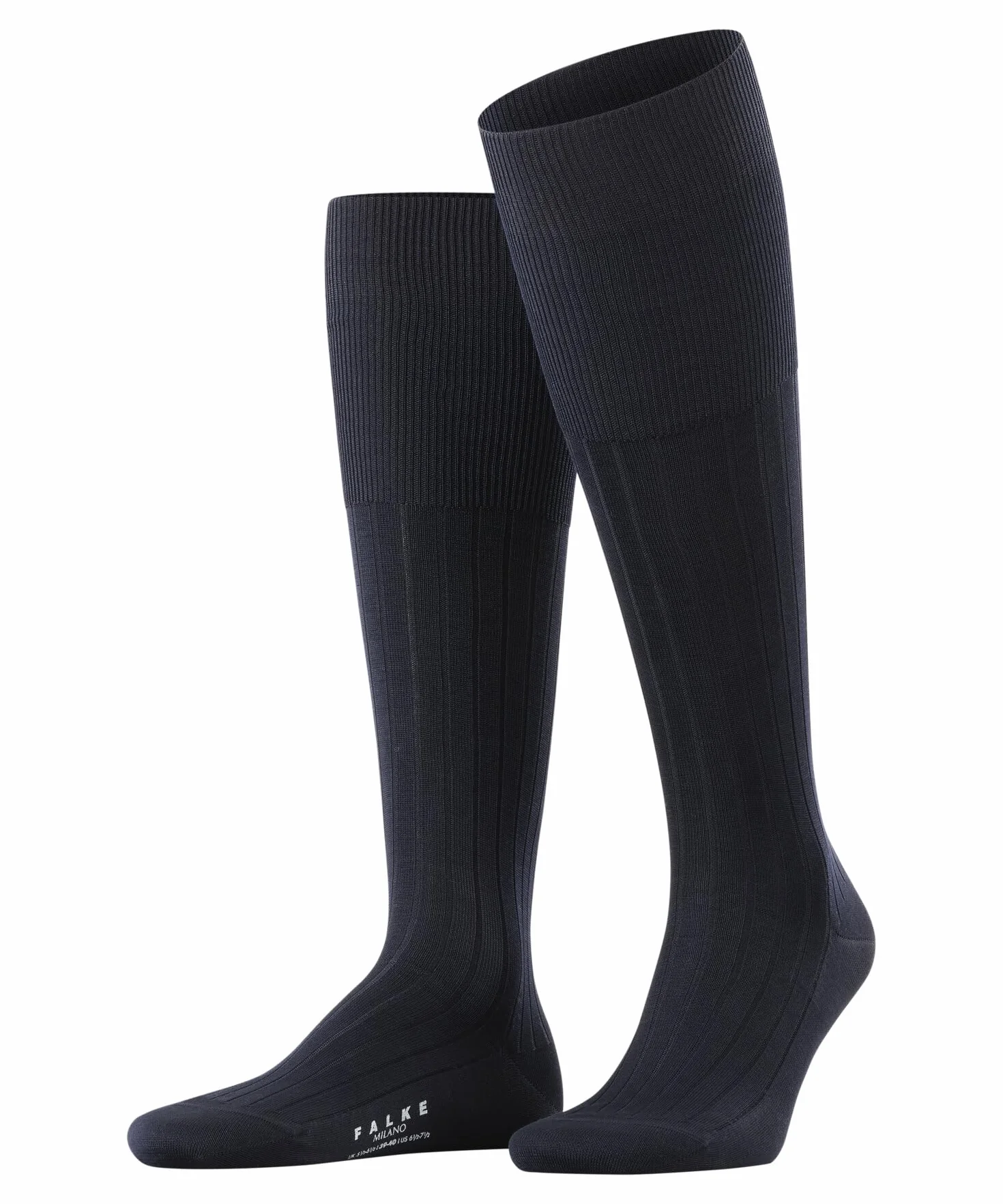 FALKE Podkolanówki Milano M Kh Bawełna Długie Jednokolorowe Niebieski Dark Navy 43-44