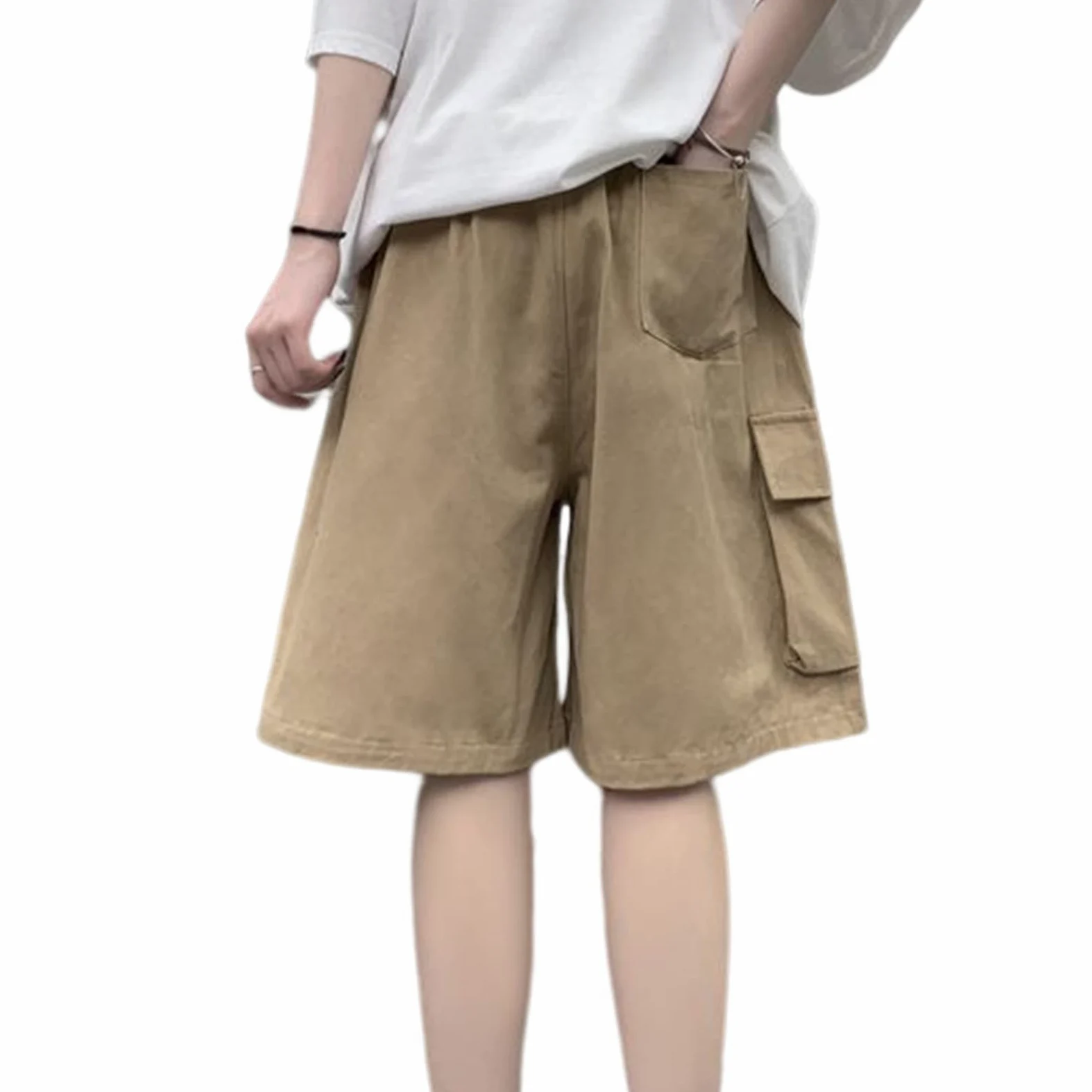 Hewlshawn Damskie szorty na lato, elastyczna talia, bermudy, bojówki, krótkie, luźne spodnie do biegania, wędrówek, aktywności na świeżym powietrzu, streetwear