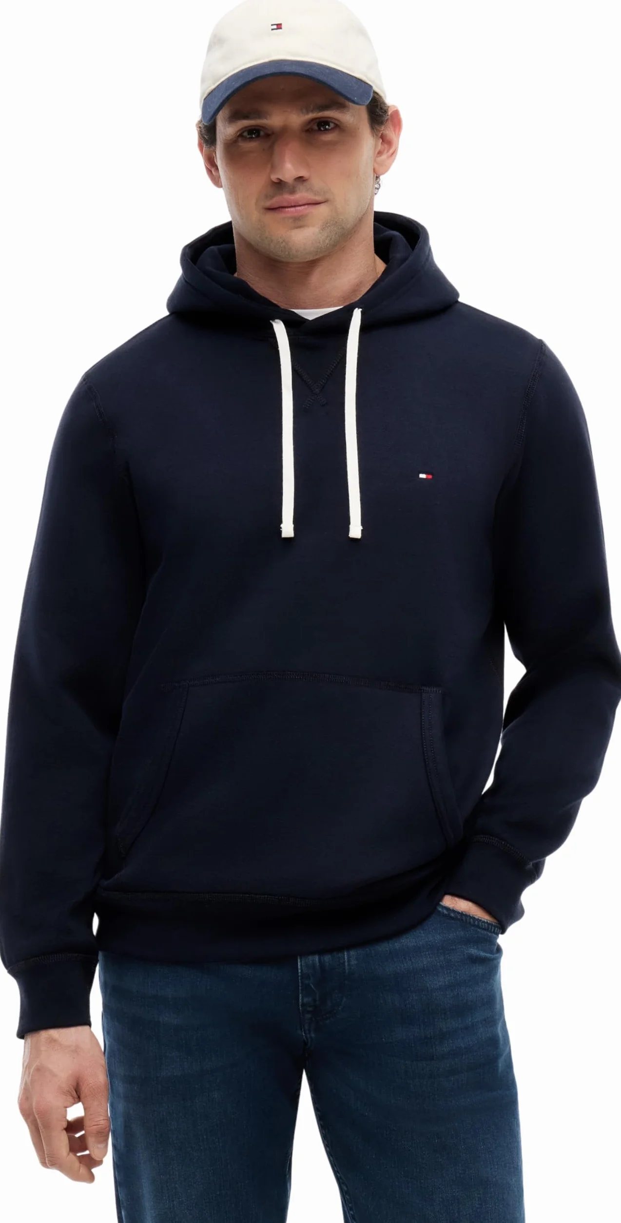 Tommy Hilfiger Męska bluza z kapturem ESSENTIAL MW0MW37230, niebieska, L