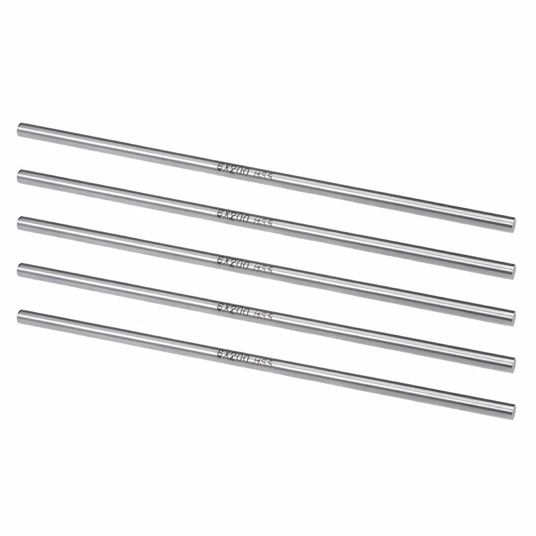 sourcing map 5 szt. pręt okrągły 6 mm średnica 200 mm długość HSS trzpień tokarki DIY narzędzie do majsterkowania