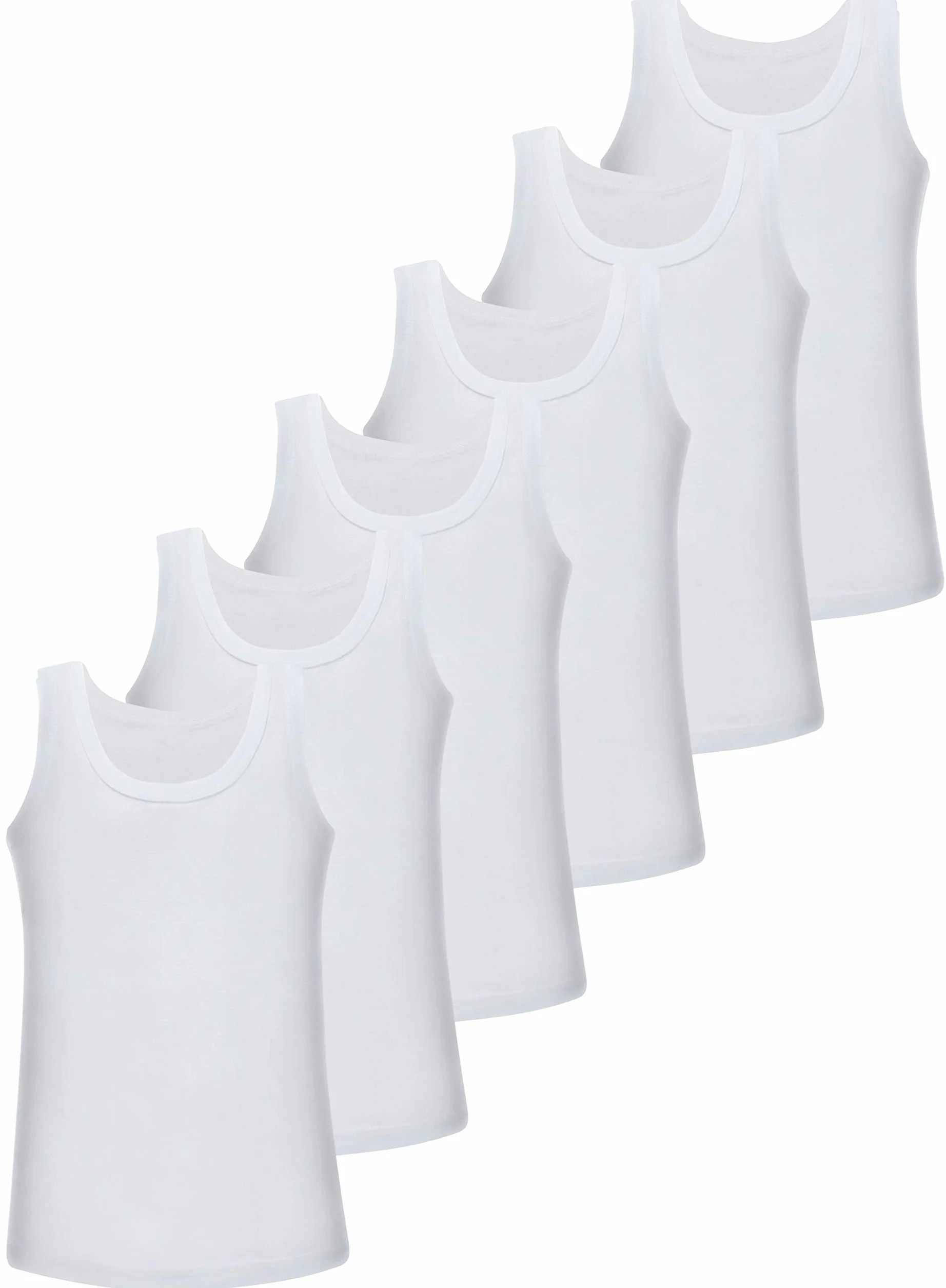 LOREZA ® 6 sztuk podkoszulek chłopięcych, 100% bawełna, tank top