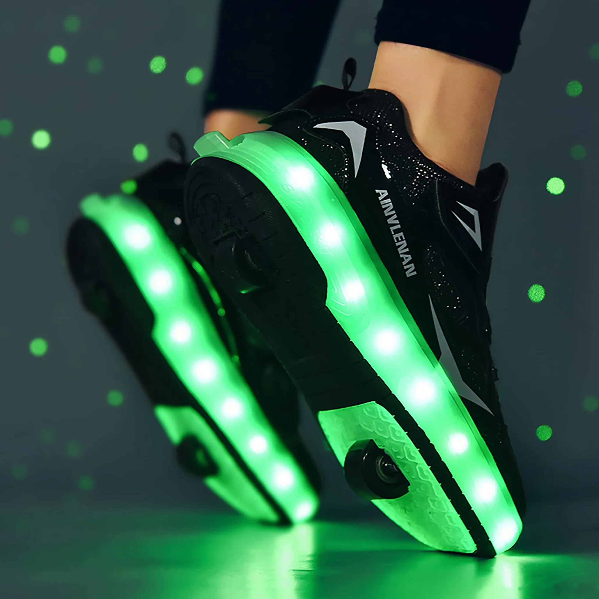 Chłopięce dziewczęce buty na deskorolkę z migającymi diodami LED, buty z rolkami, automatyczne zwijanie, komfortowe, outdoorowe buty sportowe dla dzieci